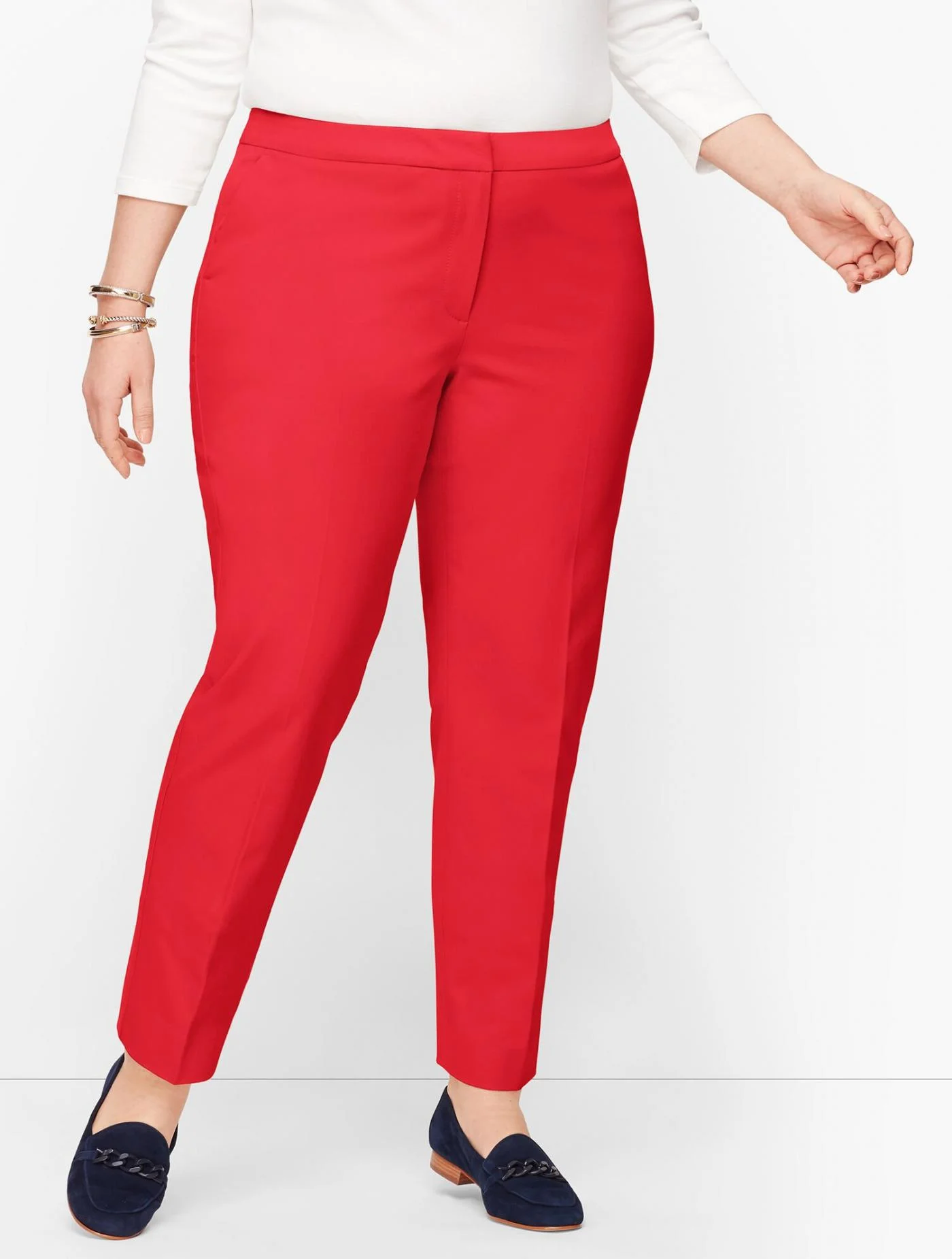 Pants | Plus Size Talbots Hampshire Ankle Pants &#8211; Curvy Fit RED POP &#8211; Talbots Womens