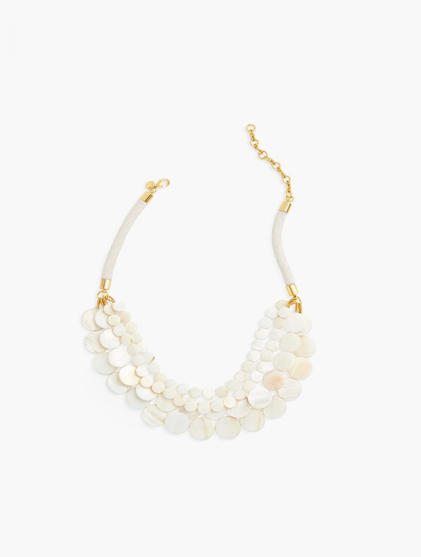 Jewelry | Mother-Of-Pearl Disc Statement Necklace IVORY/GOLD &#8211; Talbots Womens