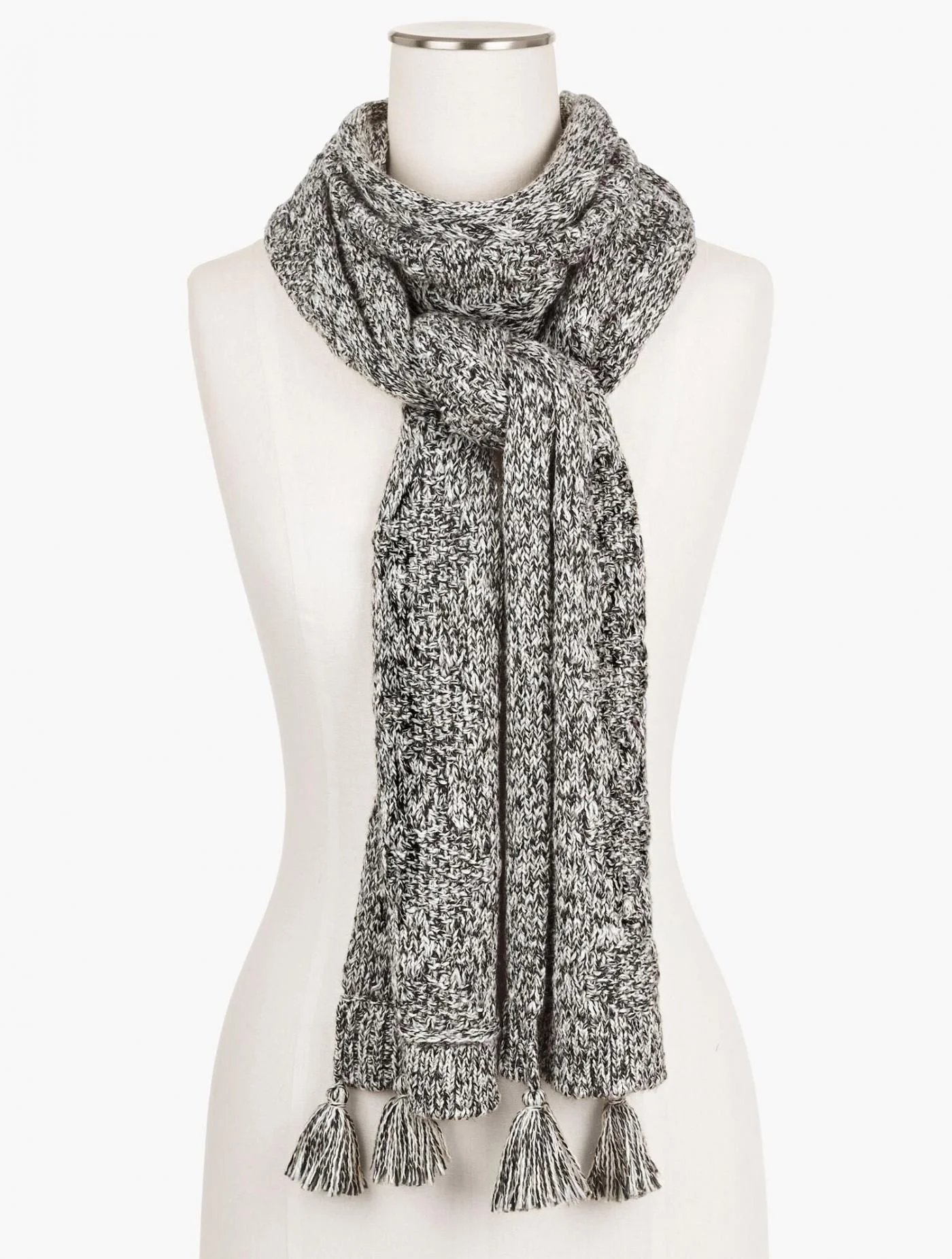 Scarves | Marled Scarf BLACK/IVORY &#8211; Talbots Womens