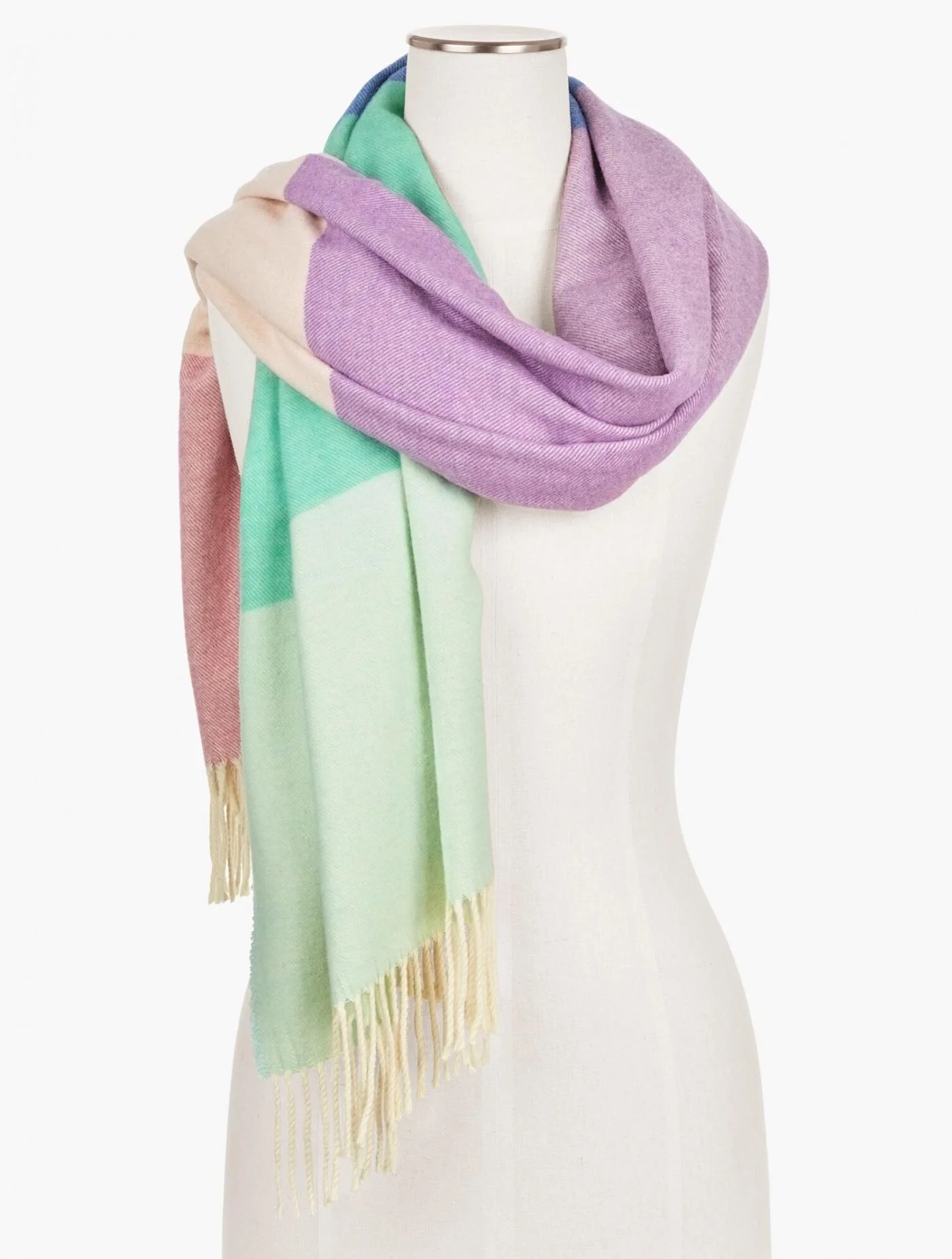 Scarves | Cozy Colorblock Scarf FROSTY MINT MULTI &#8211; Talbots Womens