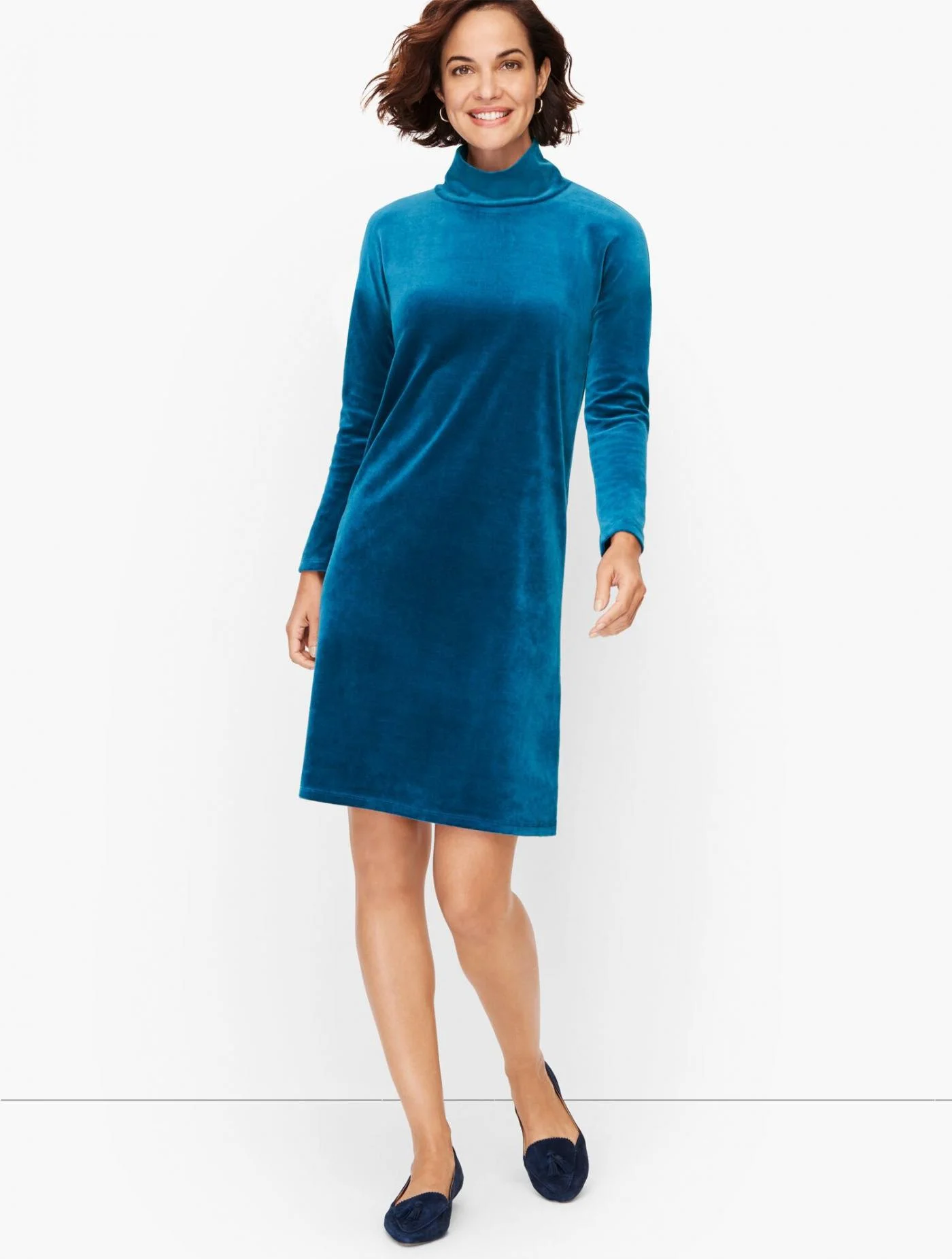 Dresses | Lightweight Velour Dress EMPRESS BLUE &#8211; Talbots Womens