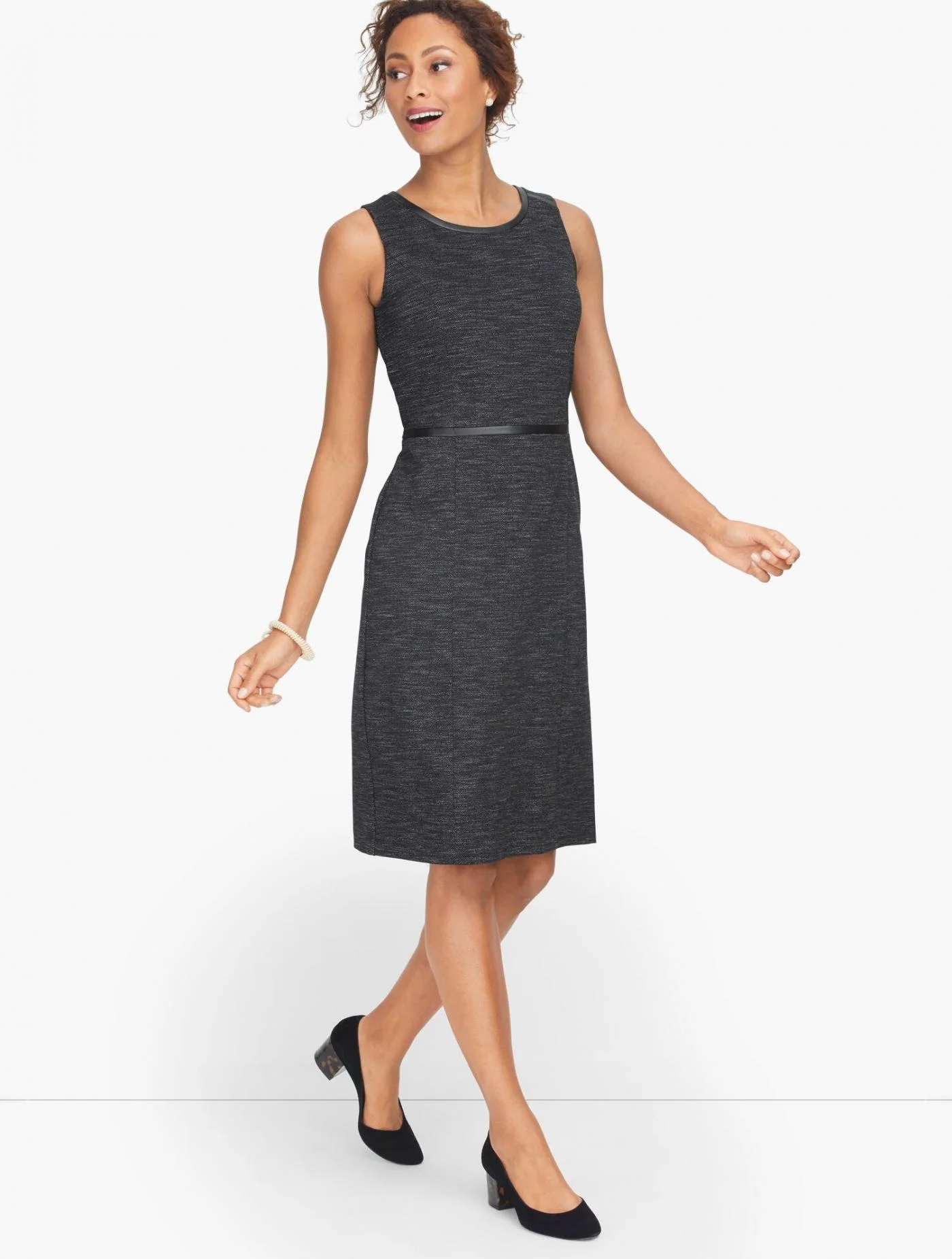 Dresses | Italian Luxe Knit Herringbone Sheath Dress BLACK MULTI &#8211; Talbots Womens