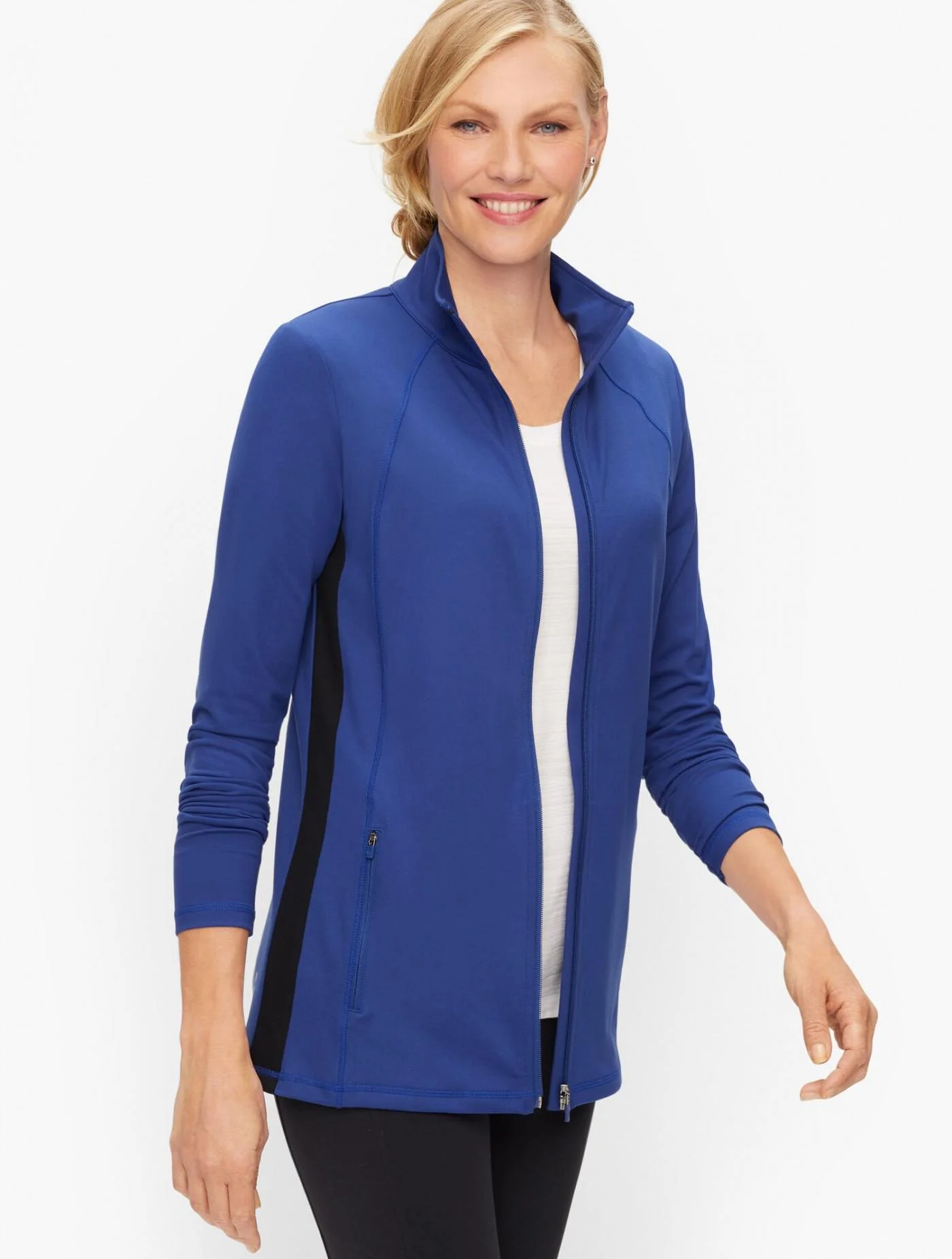 Tees and Knits | On The Move Jacket BLUE TWILIGHT &#8211; Talbots Womens