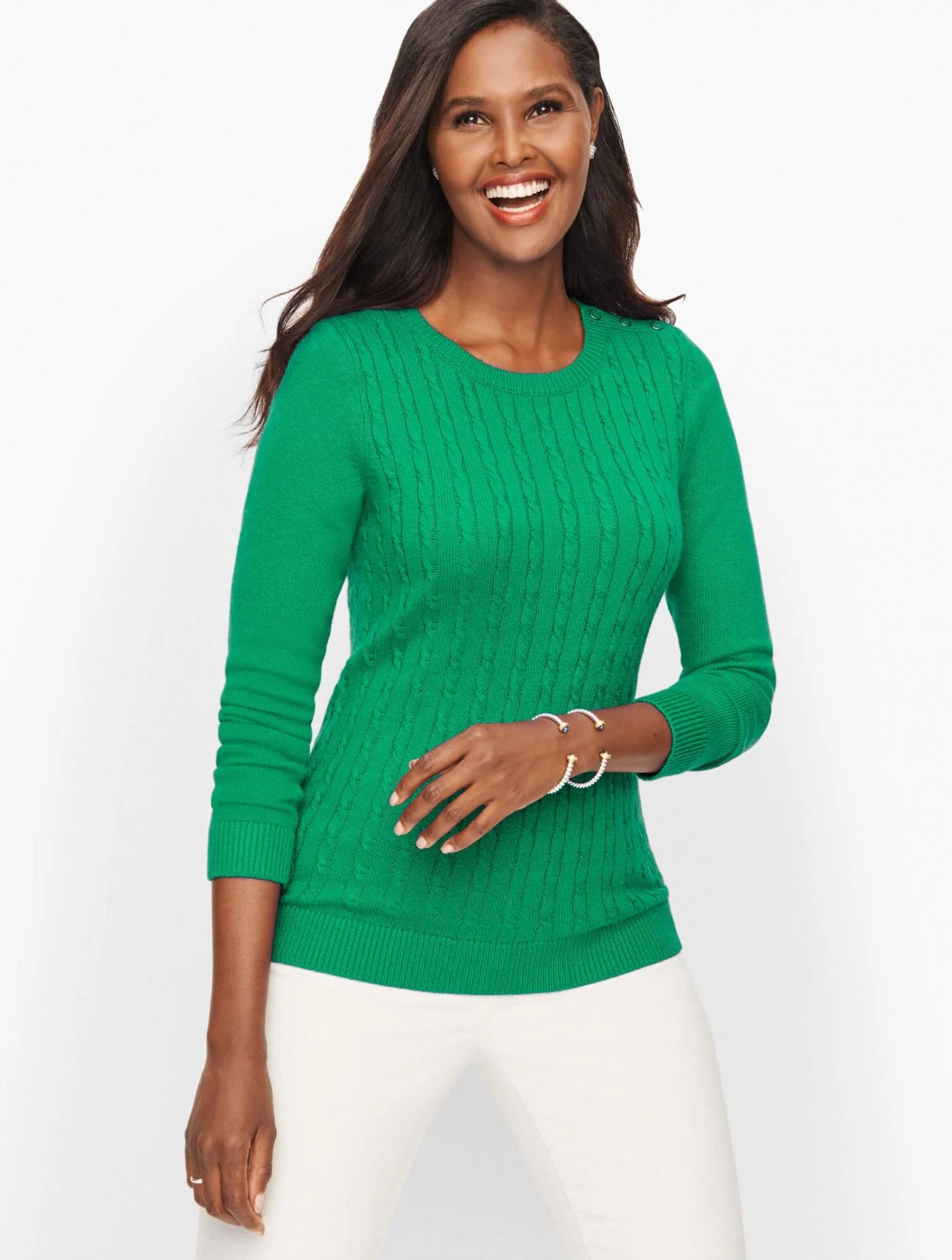 Sweaters | Supersoft Cableknit Sweater &#8211; Solid JUNIPER IVY &#8211; Talbots Womens