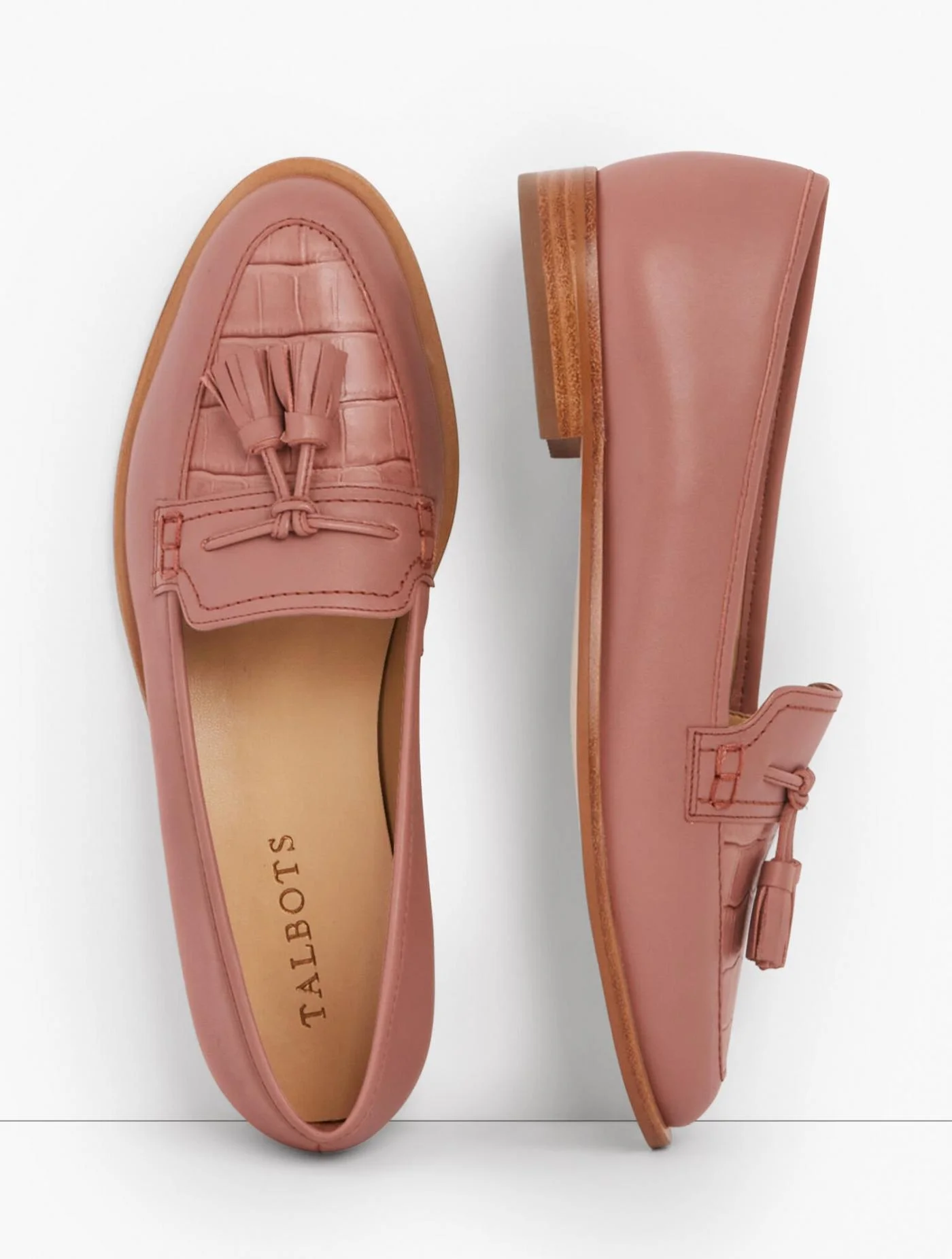 Flats | Leighton Tasseled Leather Loafers PARISIAN CLAY &#8211; Talbots Womens