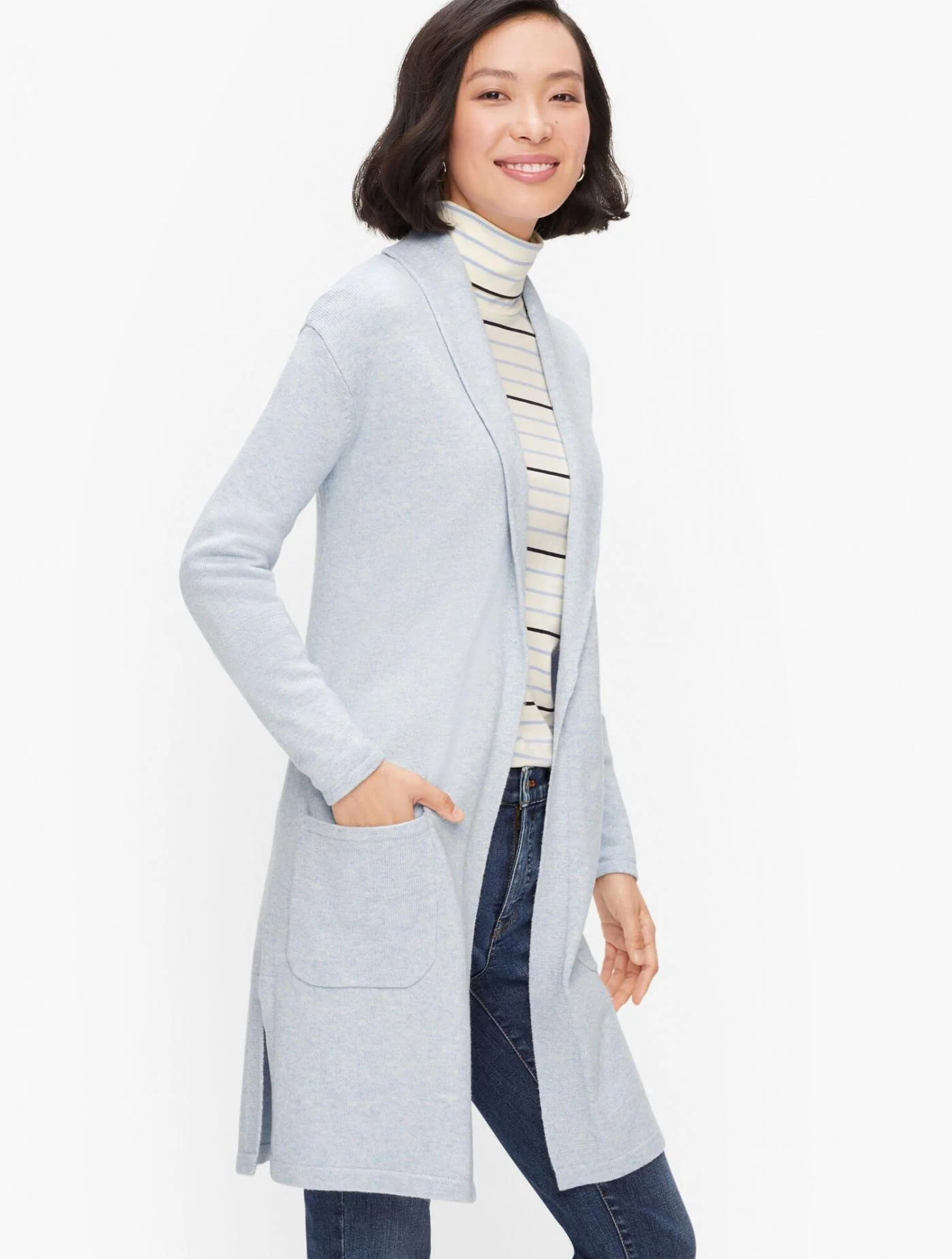 Sweaters | Supersoft Shawl Collar Duster LIGHT BLOSSOM HEATHER &#8211; Talbots Womens