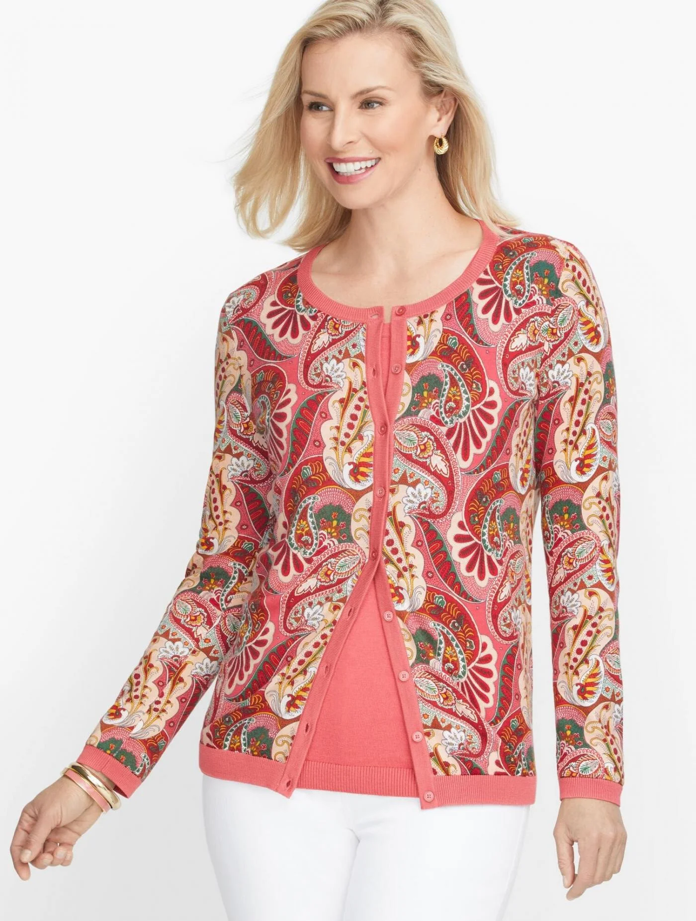 Sweaters | Charming Cardigan &#8211; Rosewood Paisley ROSEWOOD PAISLEY &#8211; Talbots Womens