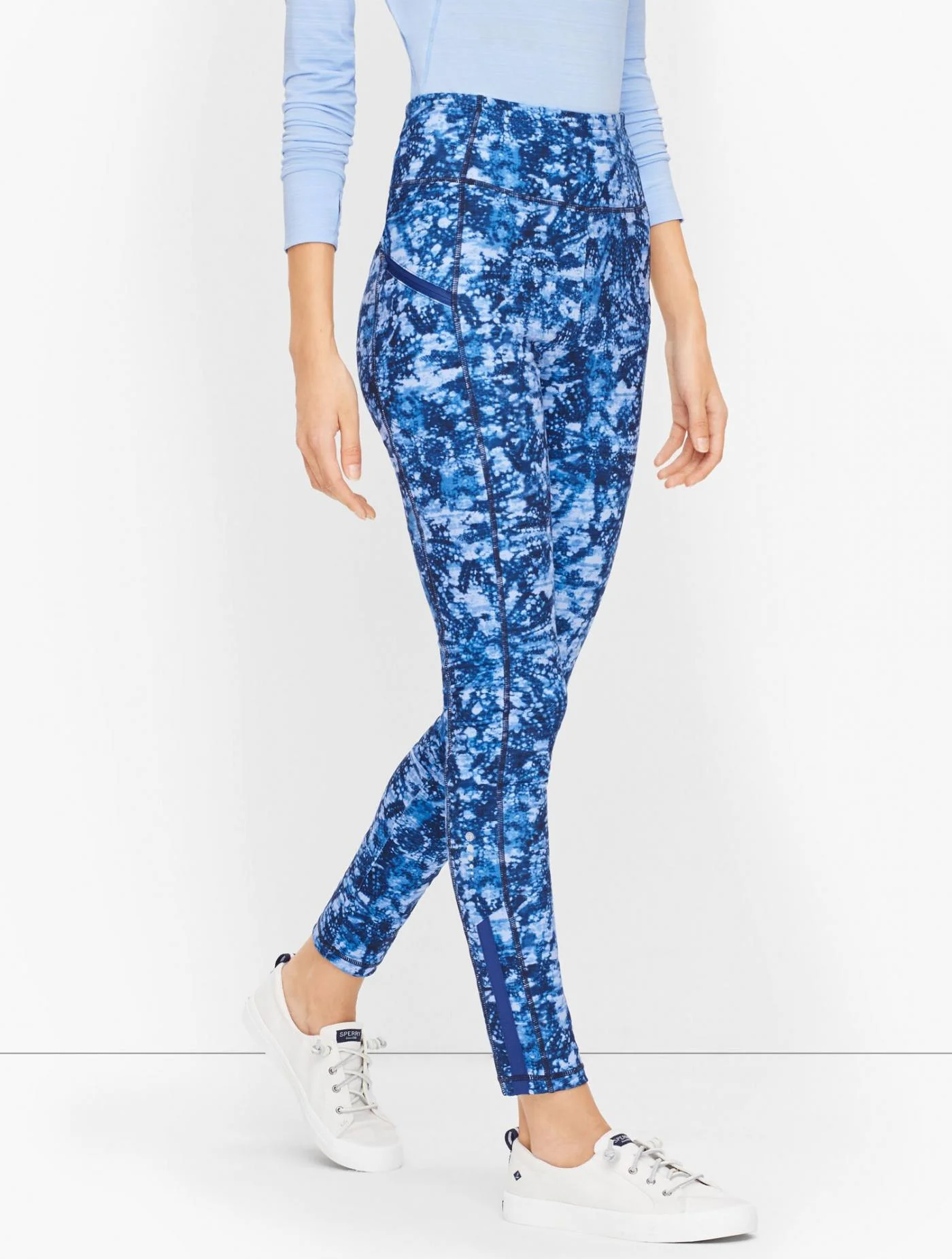 Pants | On The Move High Waist Leggings &#8211; Floral INDIGO BLUE &#8211; Talbots Womens