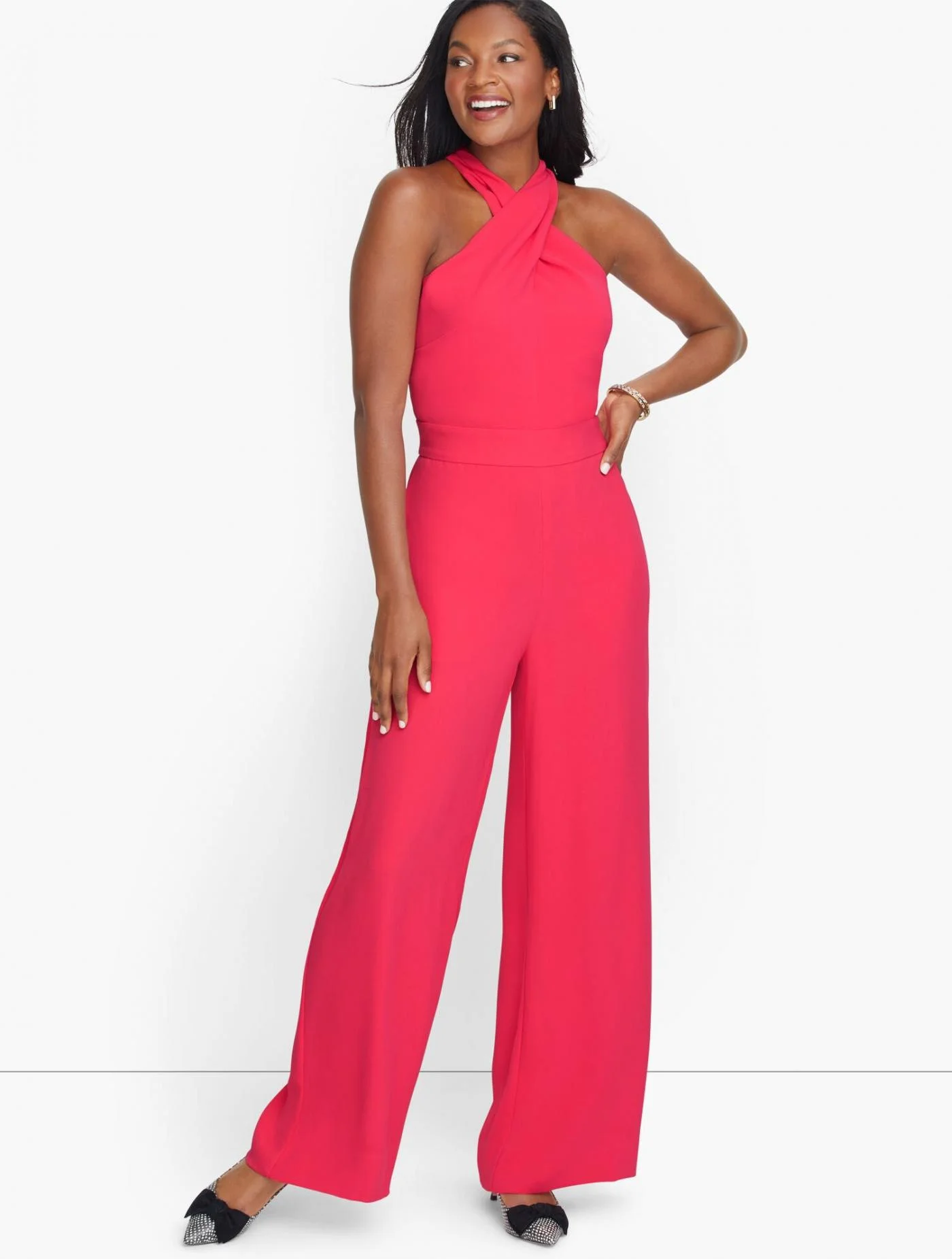 Dresses | Crepe Halter Neck Jumpsuit AZALEA &#8211; Talbots Womens