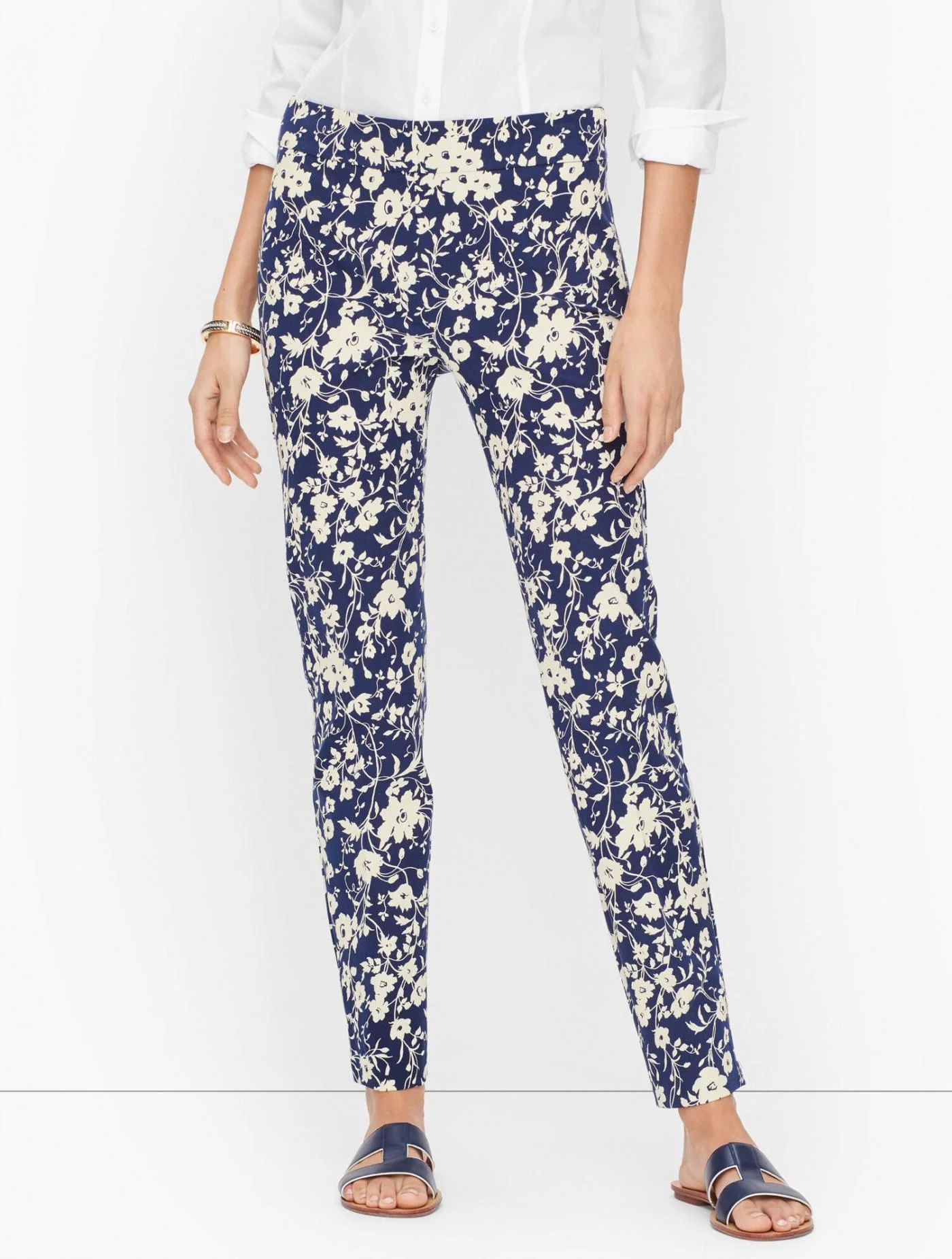 Pants | Talbots Chatham Ankle Pants &#8211; Floral INDIA INK/IVORY &#8211; Talbots Womens