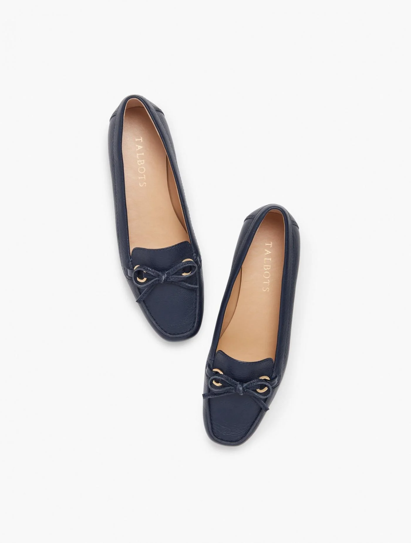 Flats | Becca Driving Moccasins &#8211; Pebbled Leather INDIGO BLUE &#8211; Talbots Womens