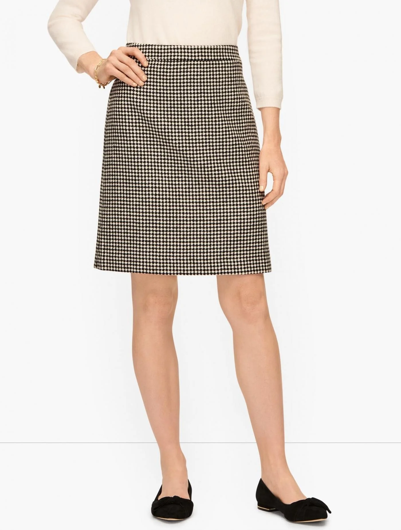 Skirts | Diamond Print Skirt BLACK/WHITE &#8211; Talbots Womens