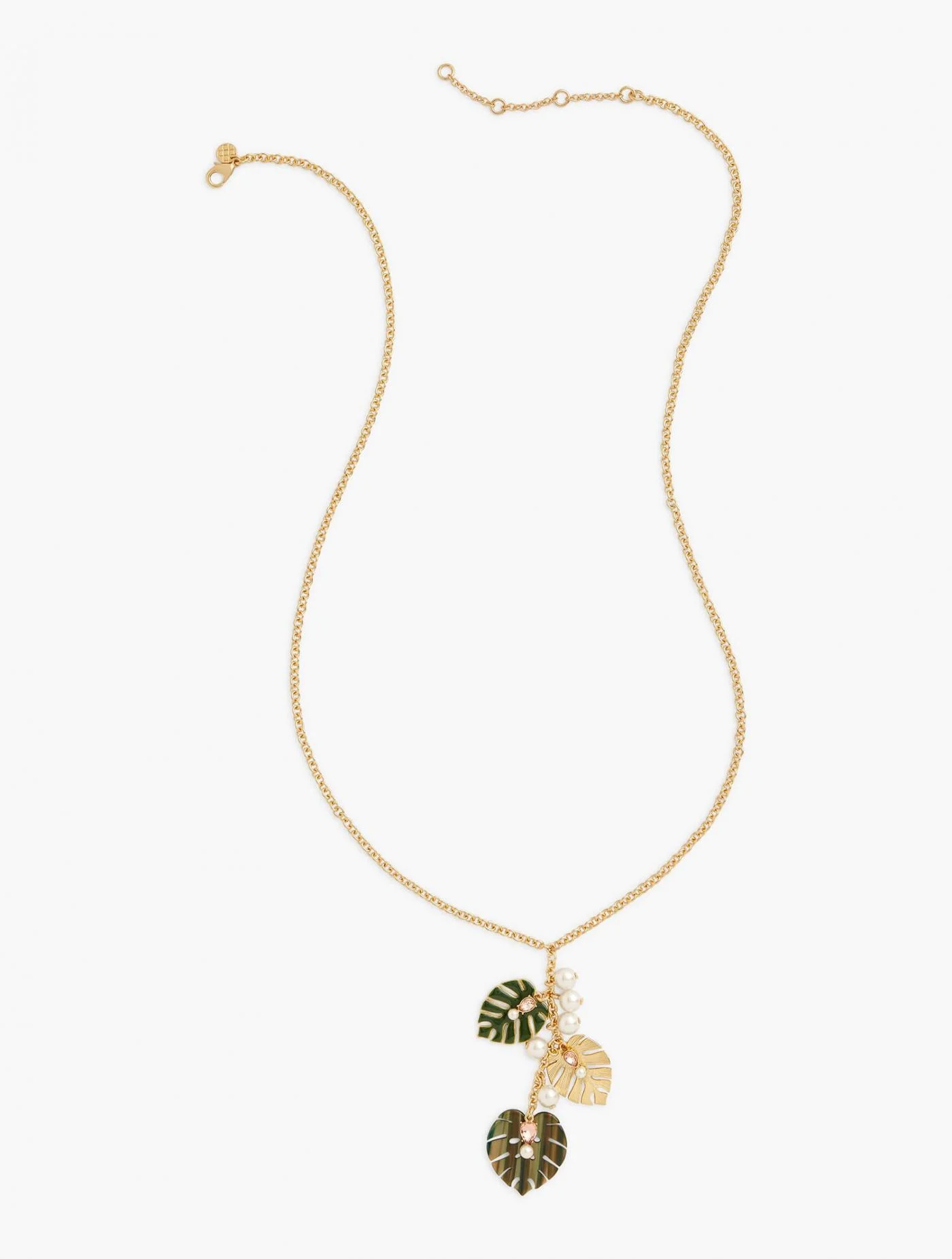 Jewelry | Palms &amp; Pearls Charm Necklace BANANA LEAF MULTI/12K GLD &#8211; Talbots Womens