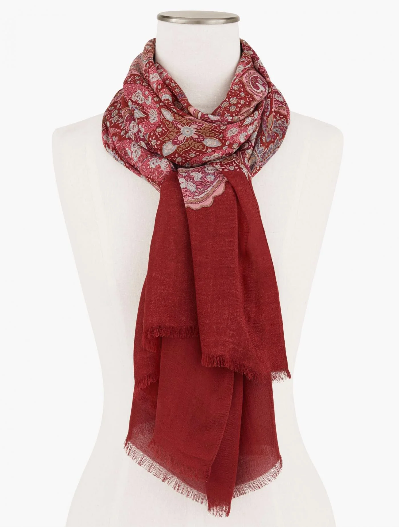 Scarves | Flourish Paisley Oblong Scarf ROSEWOOD MULTI &#8211; Talbots Womens