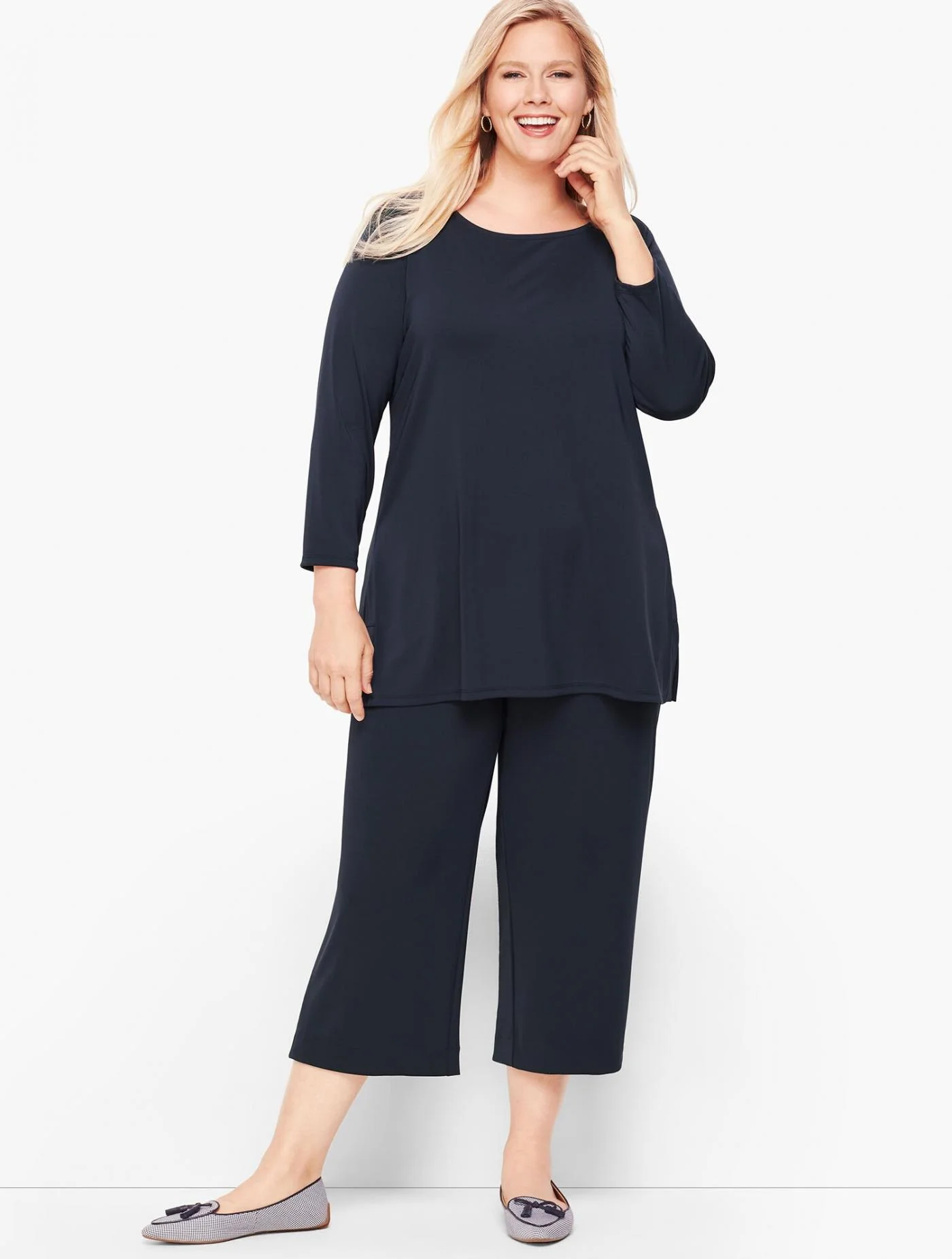 Tees and Knits | Knit Jersey Bateau Neck Tunic INDIGO BLUE &#8211; Talbots Womens