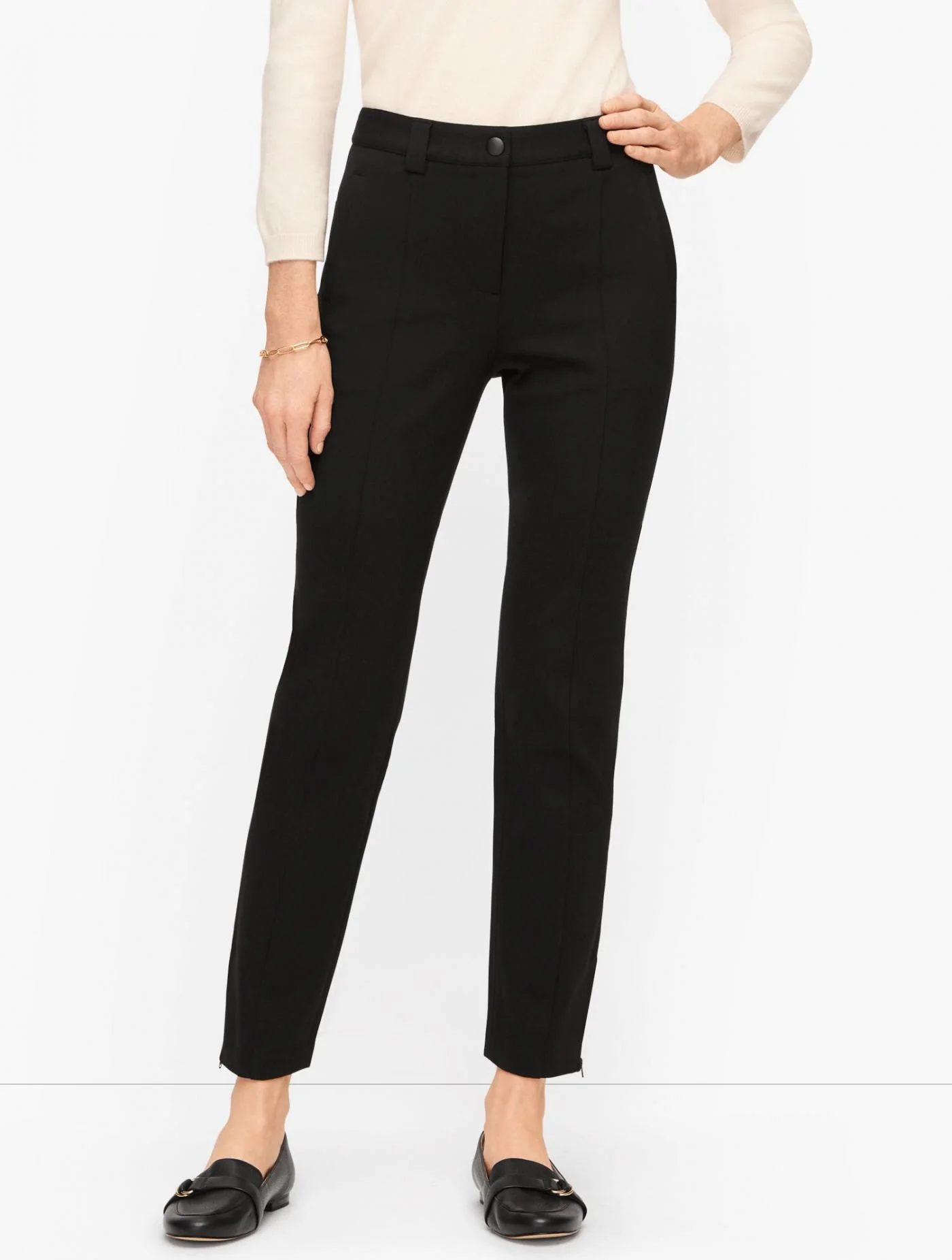 Pants | Ponte Slim Leg Pants BLACK &#8211; Talbots Womens