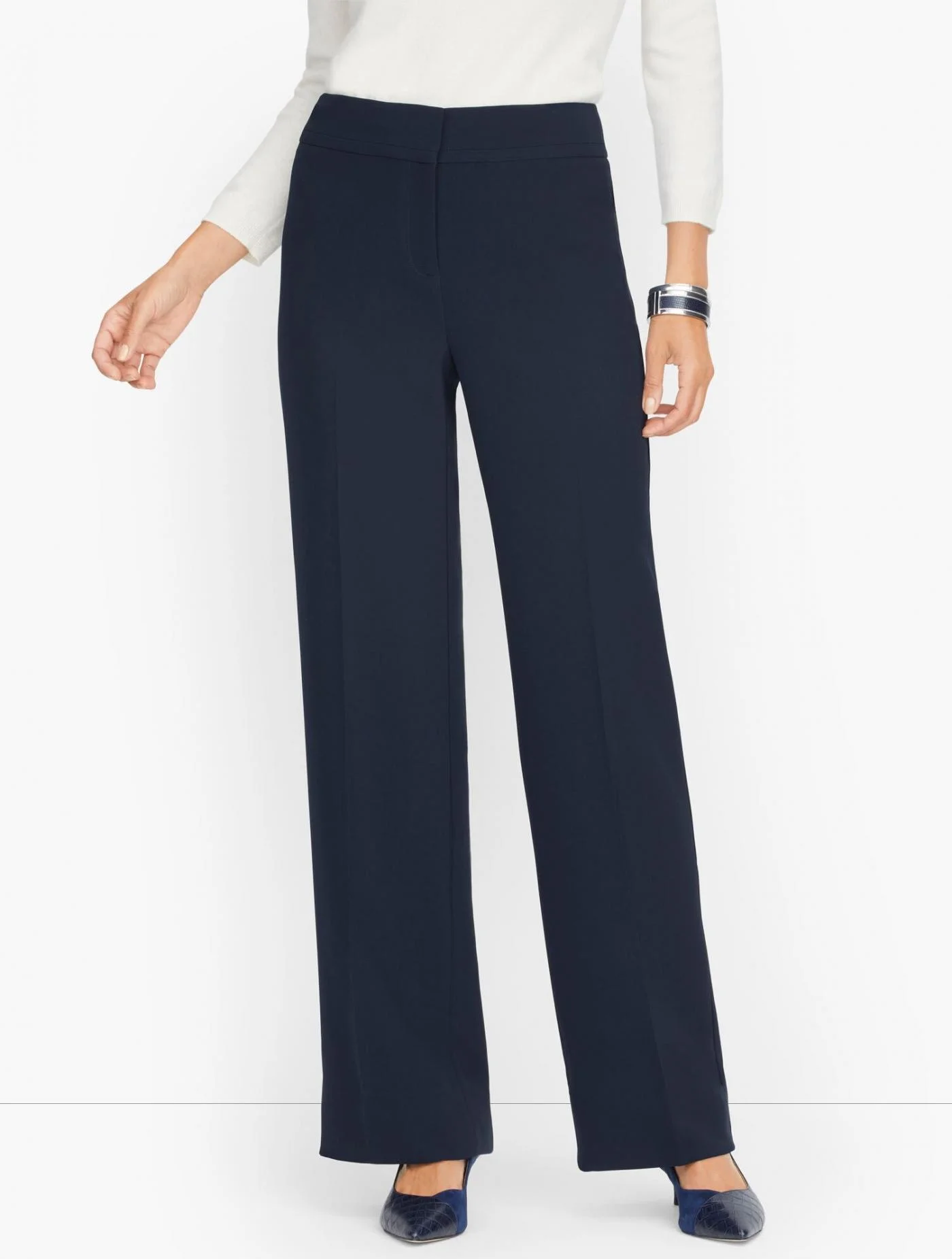 Pants | Stretch Crepe Wide Leg Pants NIGHT BLUE &#8211; Talbots Womens