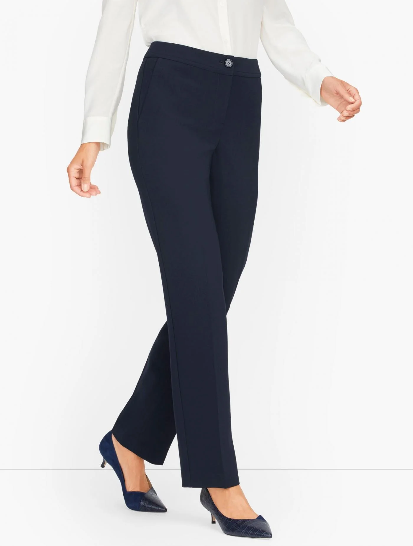 Pants | Stretch Crepe Straight Leg Pants NIGHT BLUE &#8211; Talbots Womens