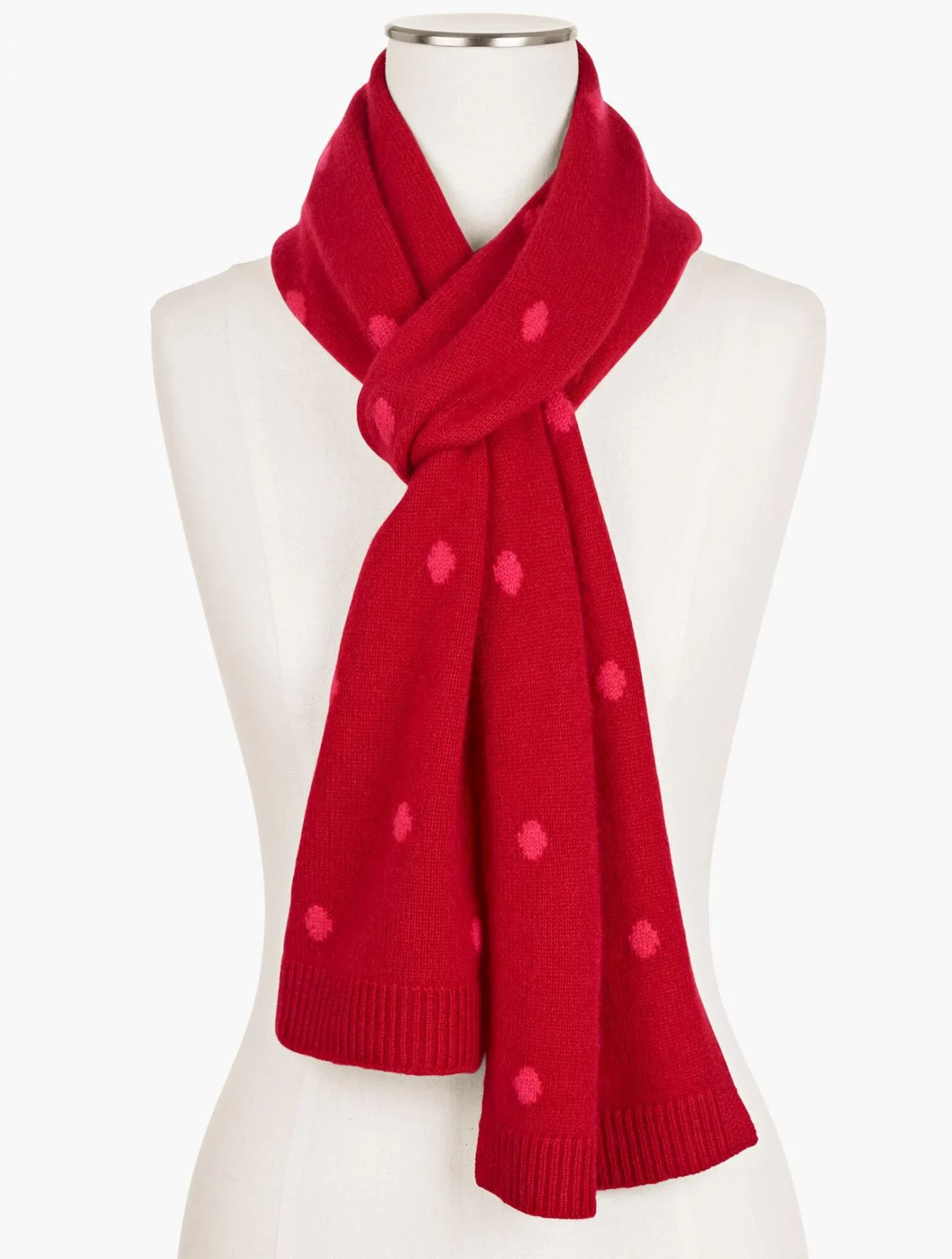 Scarves | Cashmere Dot Scarf RED POP/AZALEA &#8211; Talbots Womens