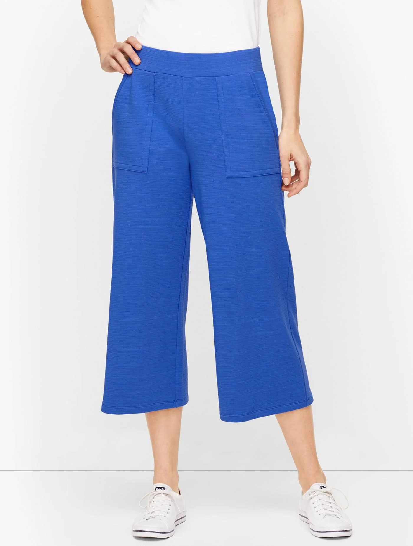 Pants | UPF 50+ Slub Terry Wide Leg Crops &#8211; Colors MALIBLUE &#8211; Talbots Womens