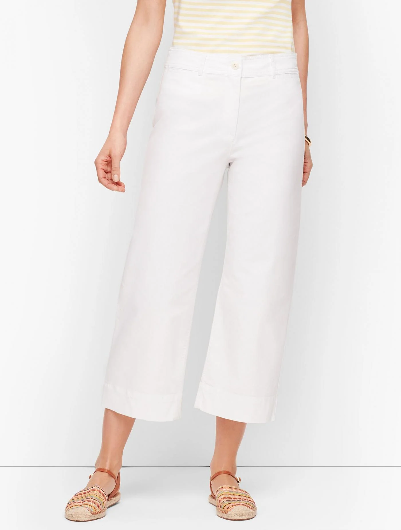 Pants | Wide Leg Crop Chinos WHITE &#8211; Talbots Womens