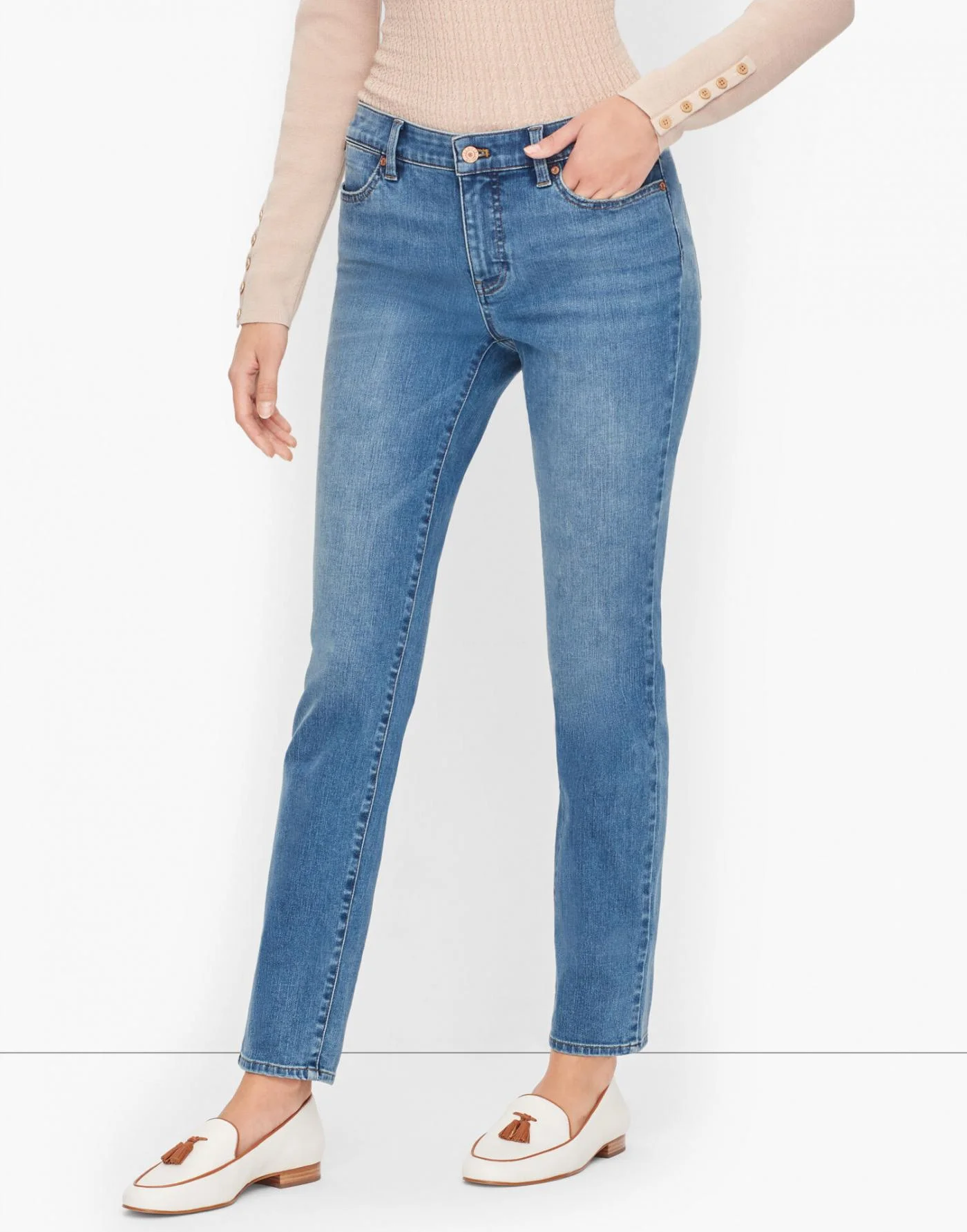 Jeans | Plus Size Exclusive Slim Ankle Jeans &#8211; Wake Wash WAKE WASH &#8211; Talbots Womens