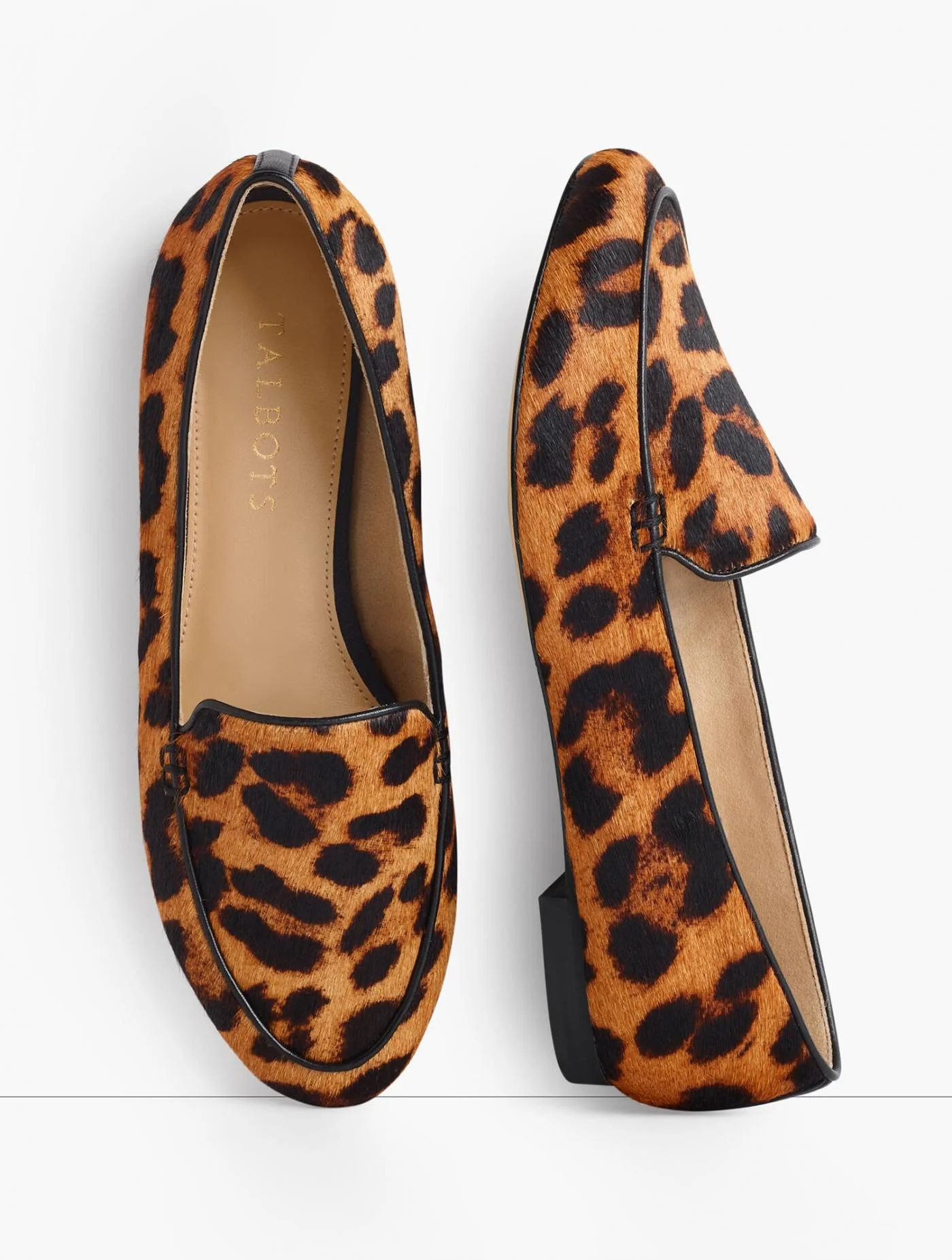 Flats | Ryan Piped Loafers &#8211; Calf Hair CLASSIC LEOPARD &#8211; Talbots Womens