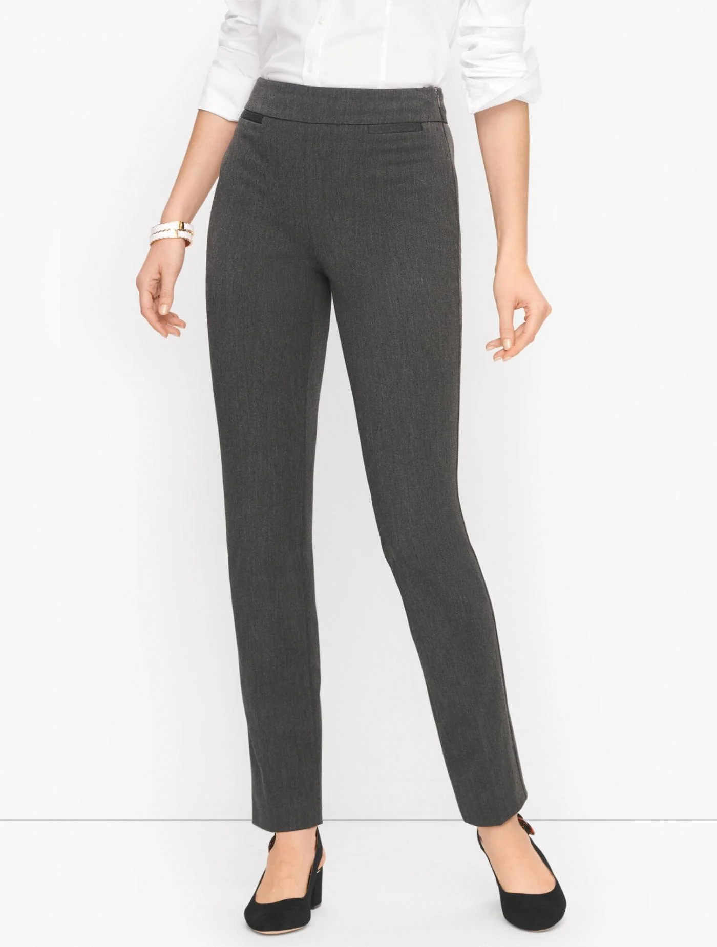 Pants | Refined Bi-Stretch Straight Leg Pants CHARCOAL GREY HTHER &#8211; Talbots Womens