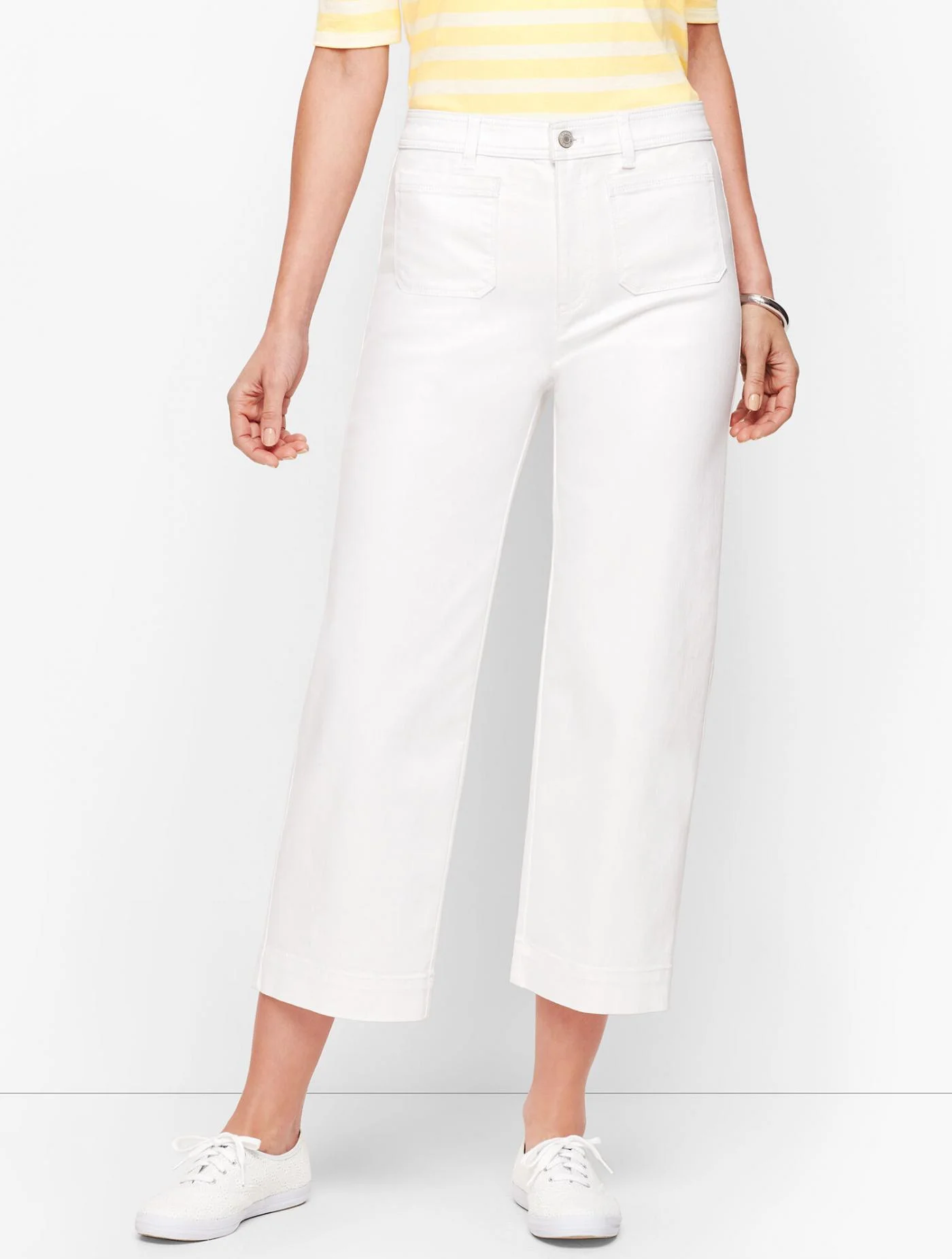 Jeans | Wide Leg Crop Jeans &#8211; Curvy Fit &#8211; White TALBOTS WHITE &#8211; Talbots Womens