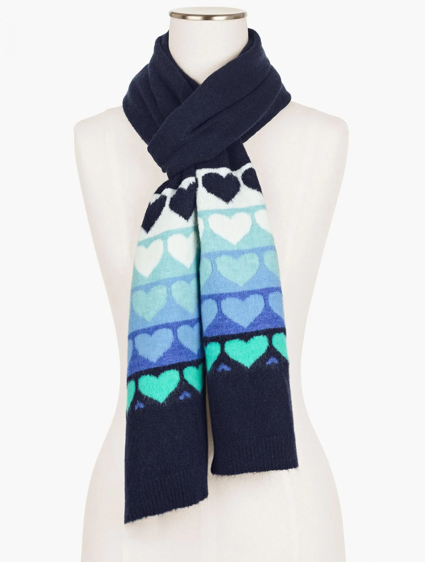 Scarves | Hearts Scarf INDIGO BLUE MULTI &#8211; Talbots Womens