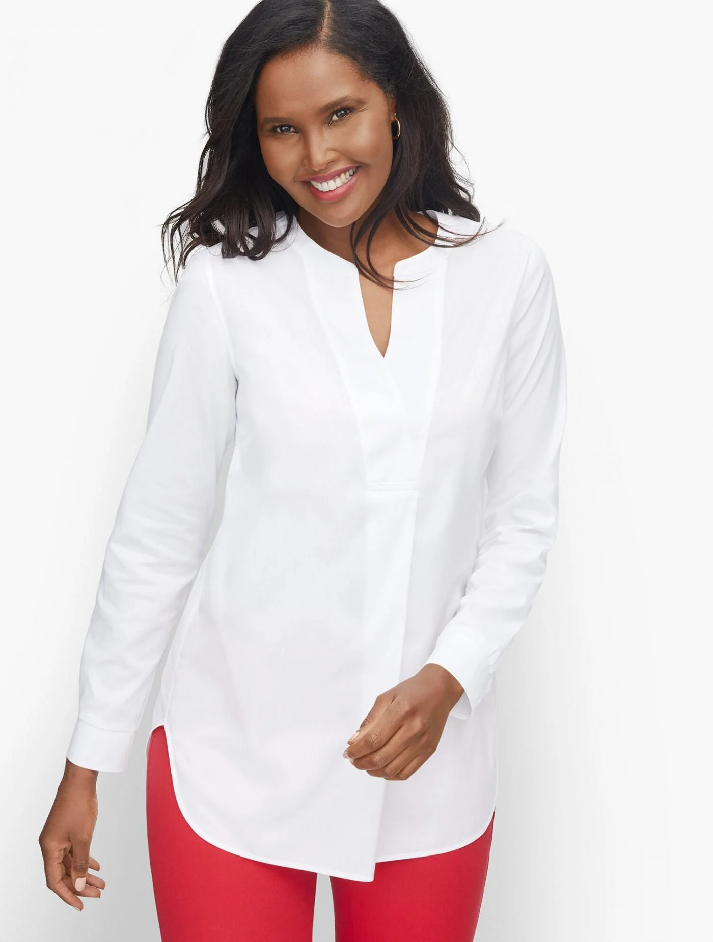 Blouses and Shirts | Perfect Popover WHITE &#8211; Talbots Womens