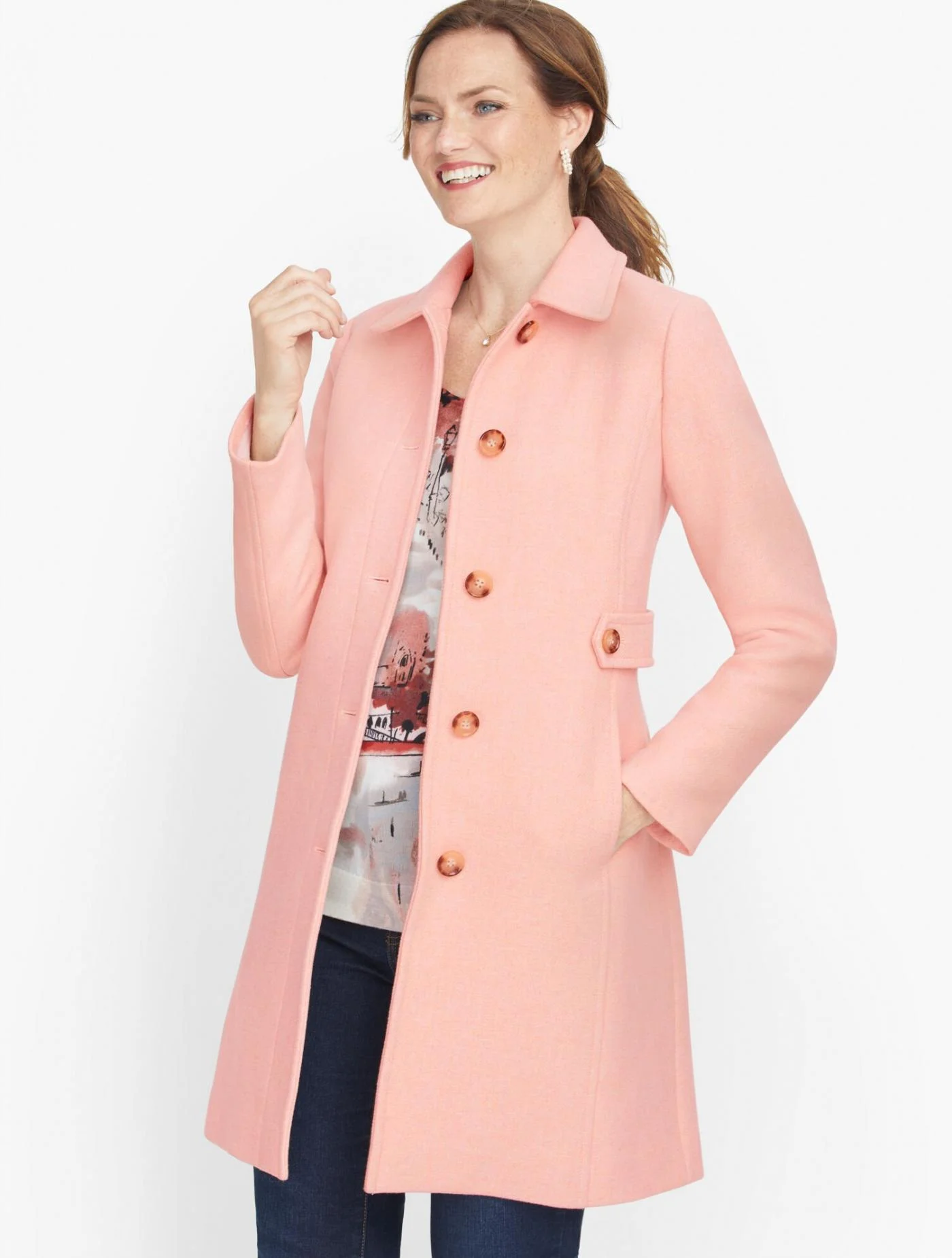 Jackets and Outerwear | Italian Wool Lady Coat FROSTED ROSE &#8211; Talbots Womens