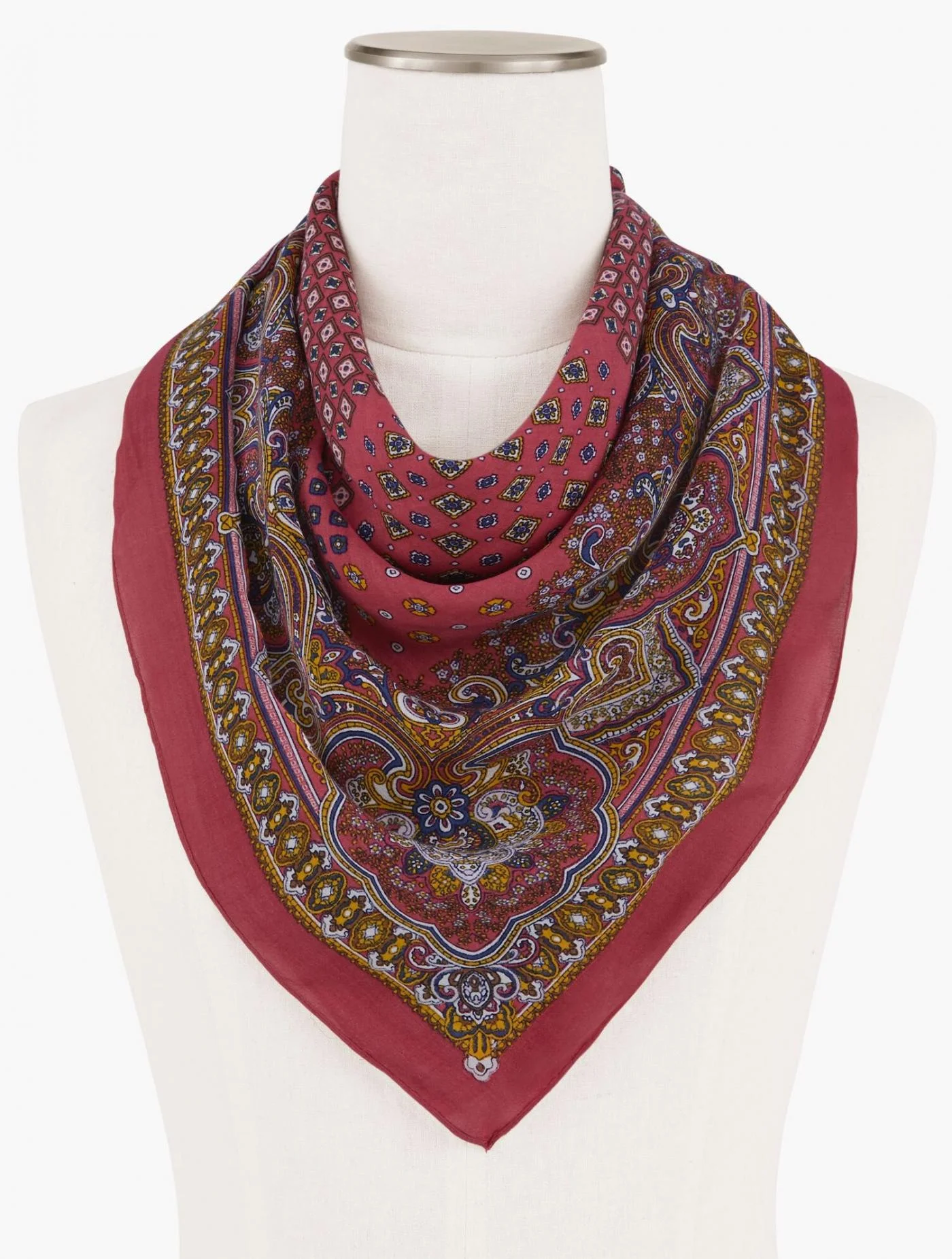 Scarves | Foulard Square Scarf ROSEWOOD MULTI &#8211; Talbots Womens