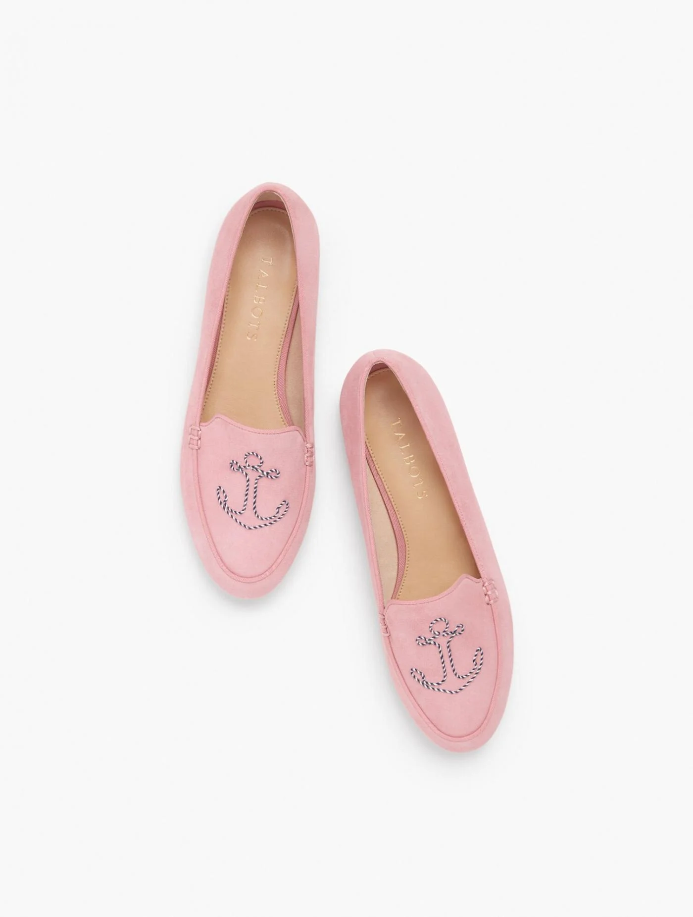 Flats | Ryan Embroidered Anchor Loafers LOVELY ROSE &#8211; Talbots Womens