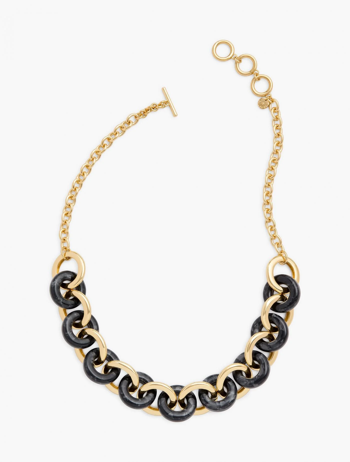 Jewelry | Marbled Resin Short Links Necklace BLACK/GOLD &#8211; Talbots Womens