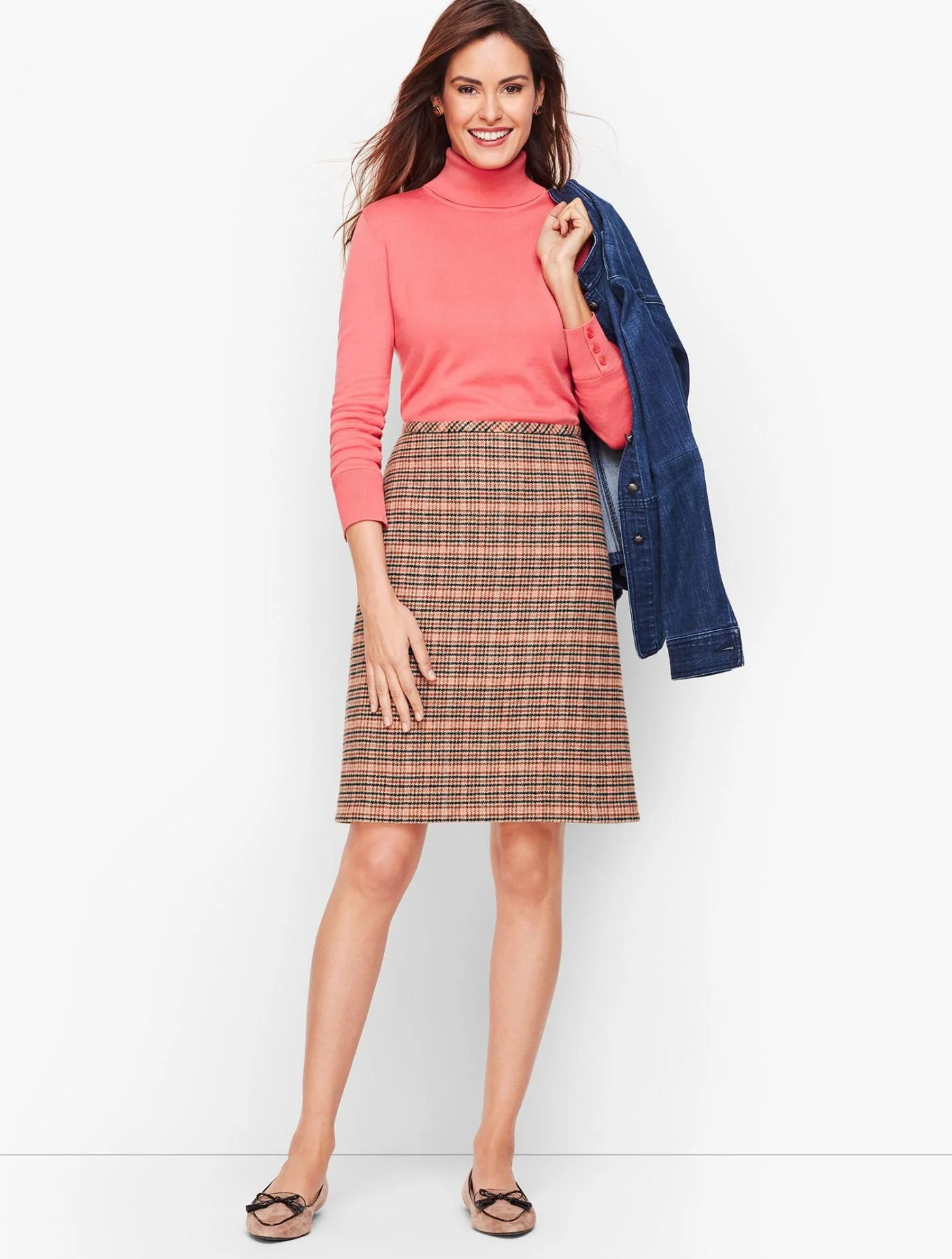 Skirts | Plaid Wool A-Line Skirt SPICED CORAL MULTI &#8211; Talbots Womens