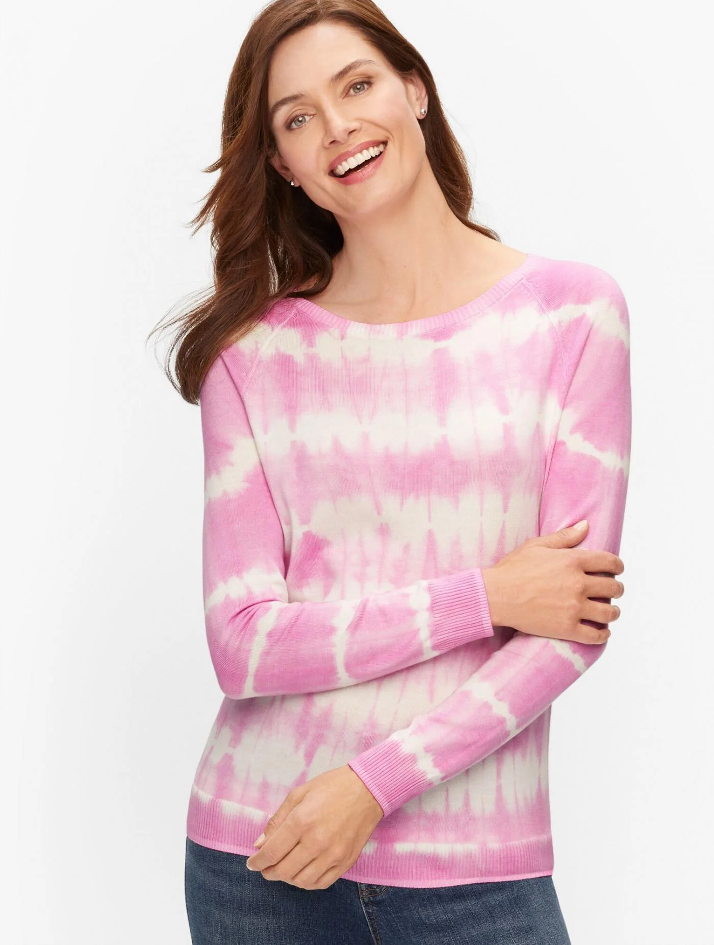 Sweaters | Tie-Dye Cotton Blend Sweater ORCHID PETAL &#8211; Talbots Womens