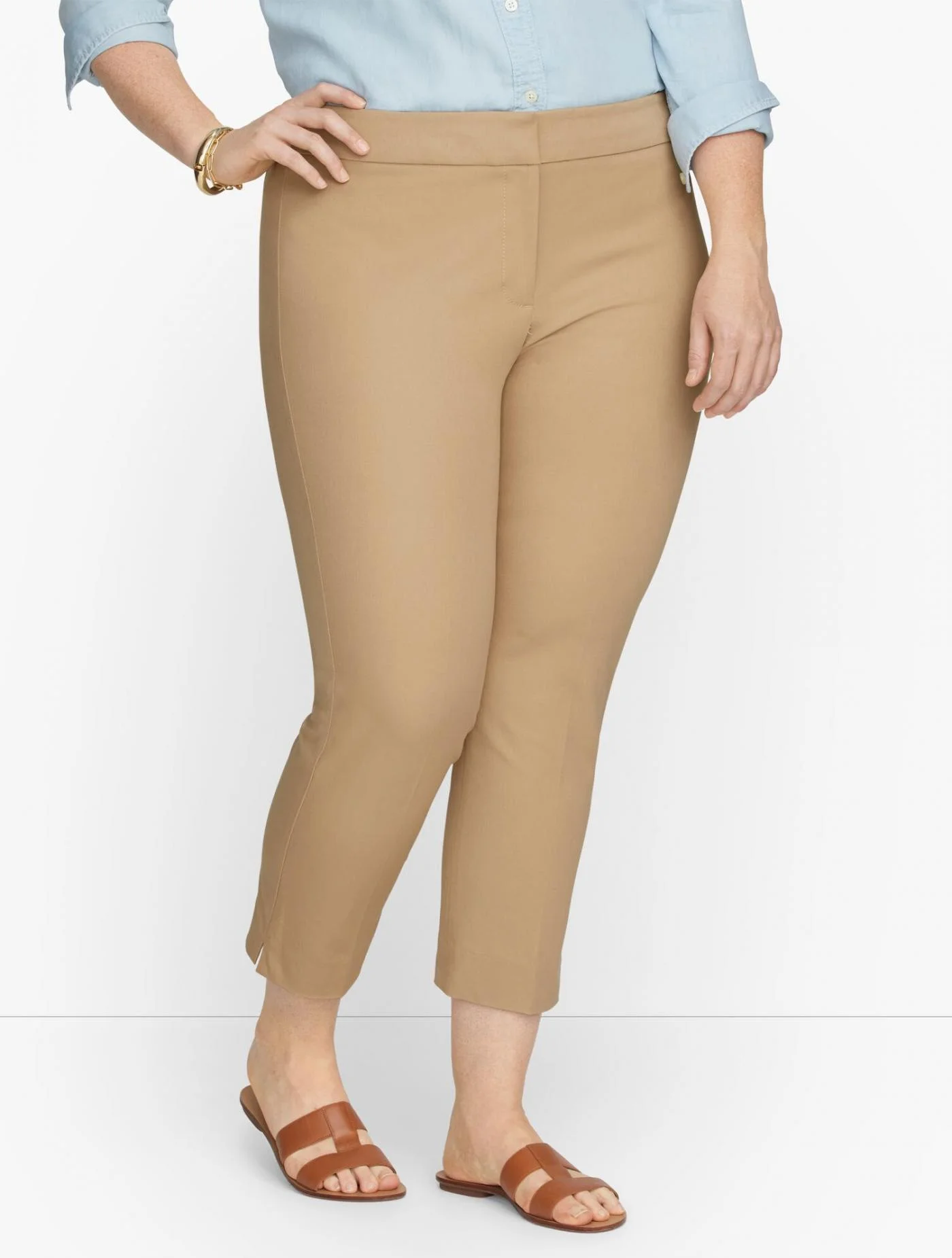 Pants | Talbots Chatham Front Zip Crop Pants TRUE KHAKI &#8211; Talbots Womens