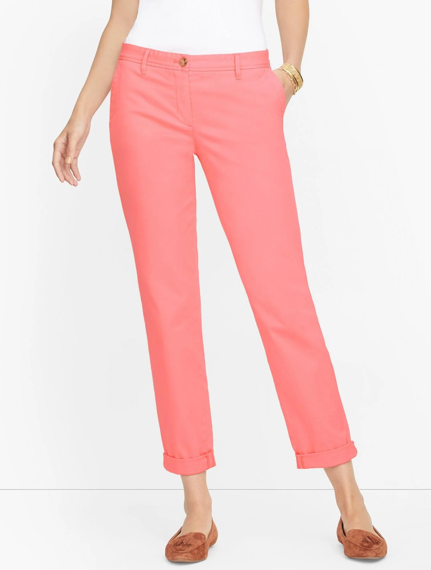 Pants | Relaxed Chinos &#8211; Garment Dyed GUAVA &#8211; Talbots Womens