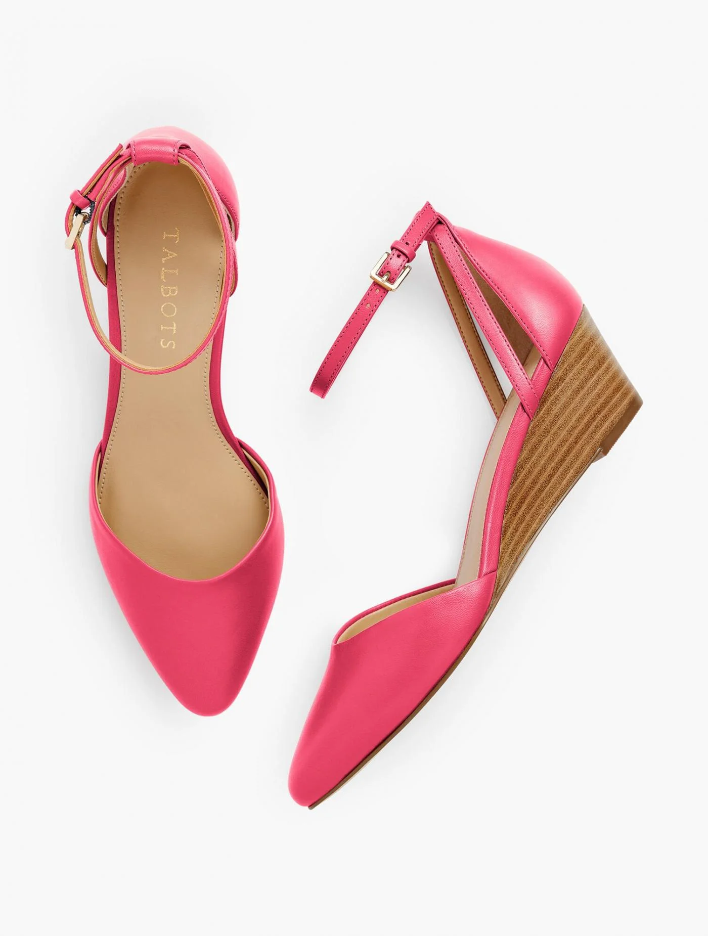 Heels | Laney D&#039;Orsay Nappa Wedges PINK PUNCH &#8211; Talbots Womens