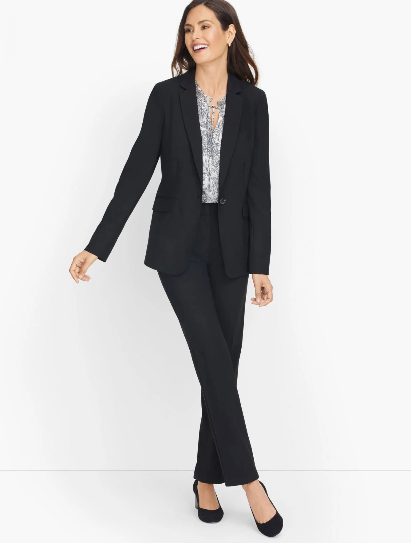 Jackets and Outerwear | Luxe Wool Single Button Blazer &#8211; Black BLACK &#8211; Talbots Womens