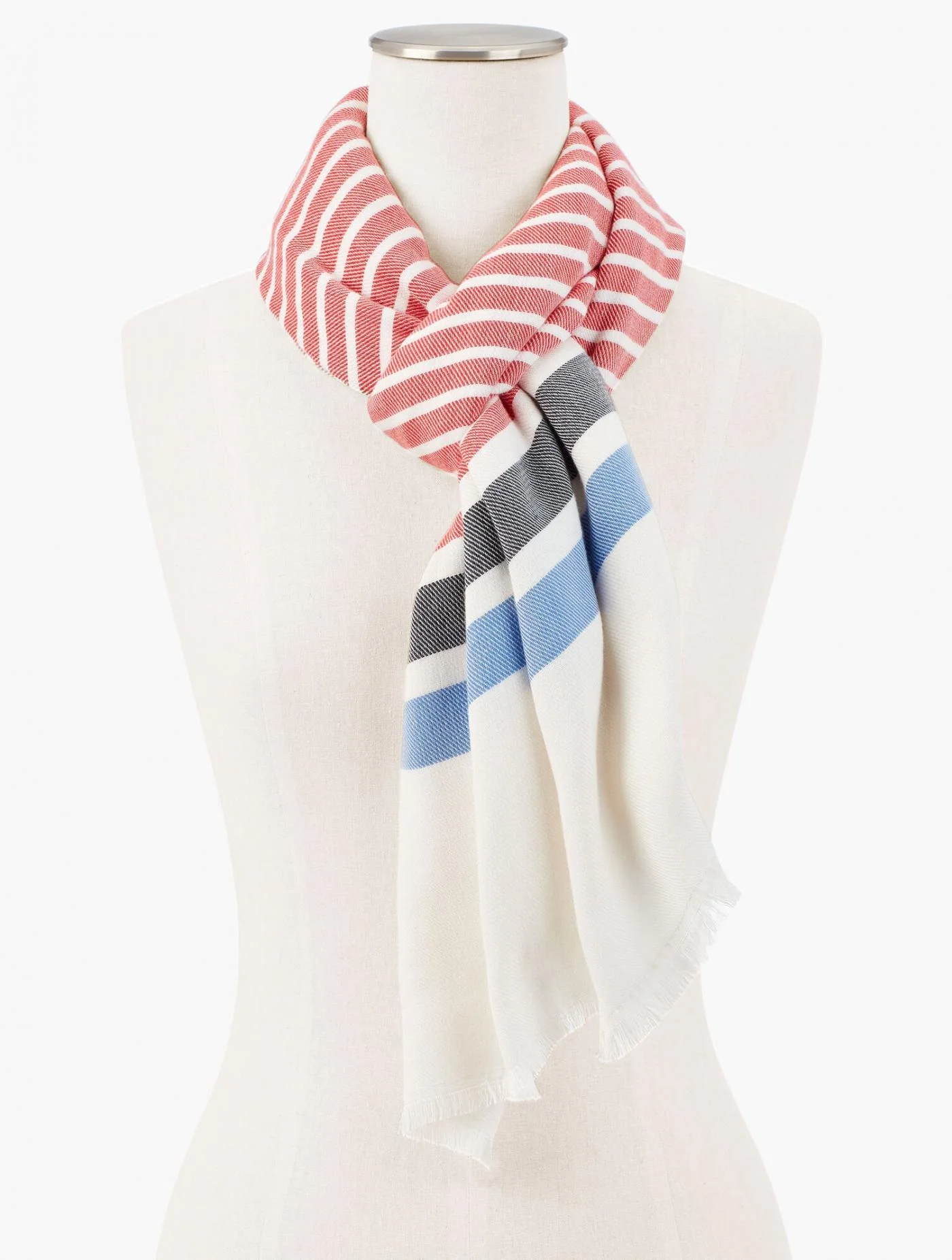 Scarves | Stripe Oblong Scarf BRIGHT APPLE MULTI &#8211; Talbots Womens