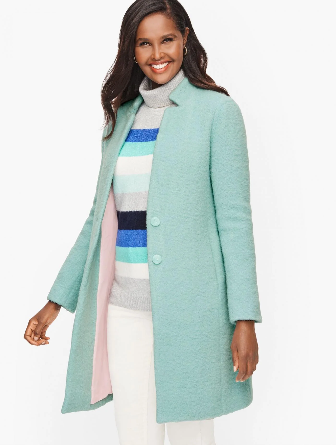 Jackets and Outerwear | Brushed Wool Coat CELADON &#8211; Talbots Womens