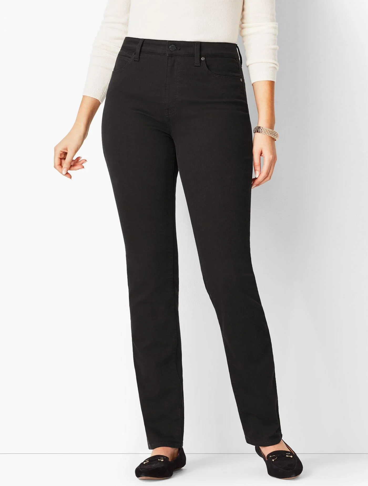 Jeans | High-Waist Straight-Leg Jeans &#8211; Curvy Fit &#8211; Black BLACK &#8211; Talbots Womens