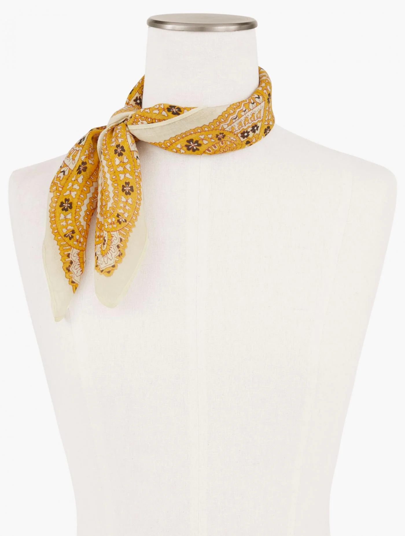 Scarves | Square Harvest Paisley Neckerchief IVORY MULTI &#8211; Talbots Womens