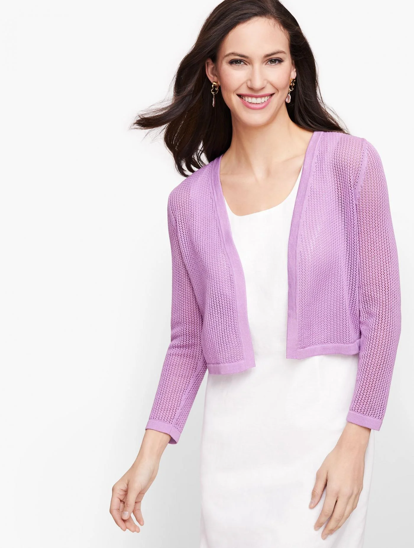 Sweaters | Open Stitch Classic Dress Shrug LAVENDER SKY &#8211; Talbots Womens