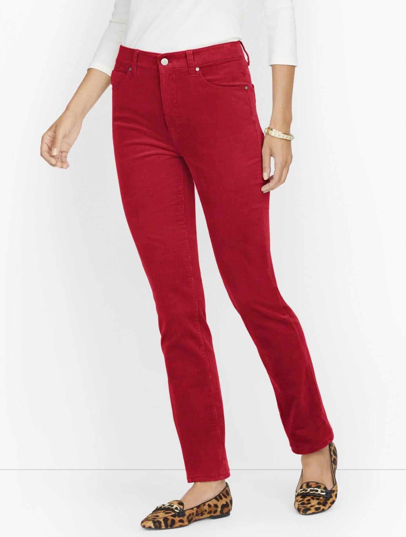 Pants | Stretch Corduroy Straight Leg Pants CLASSIC RED &#8211; Talbots Womens