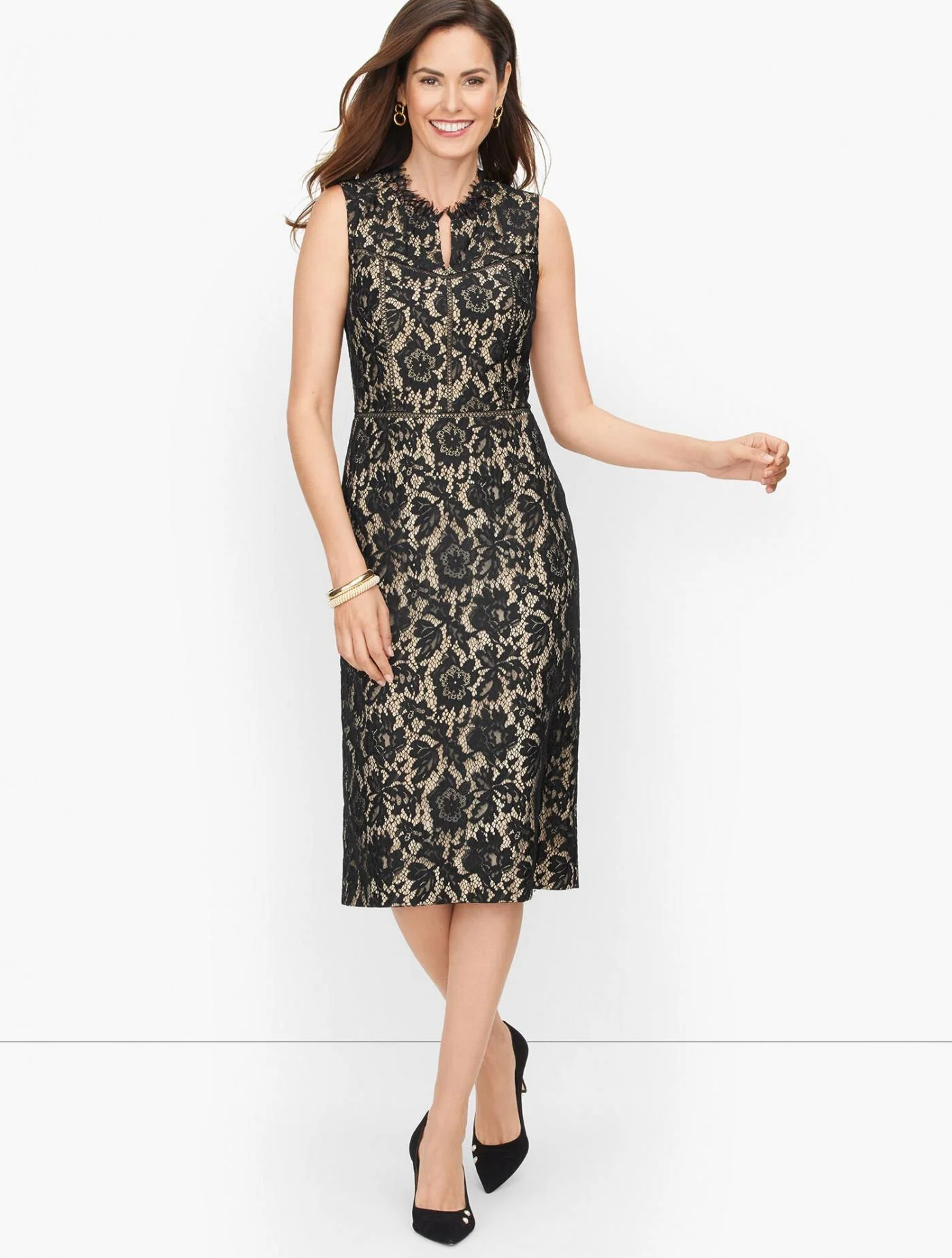 Dresses | Autumn Lace Sleeveless Dress BLACK &#8211; Talbots Womens