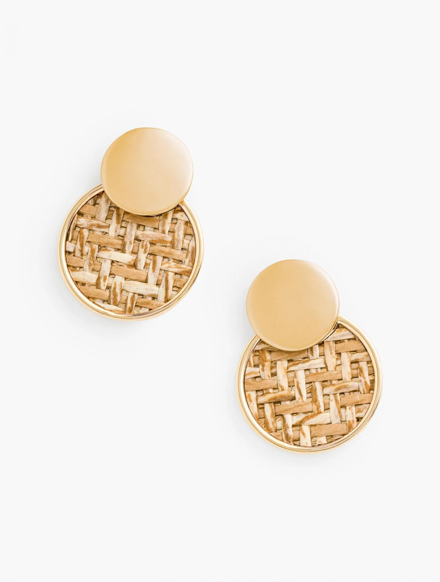 Jewelry | Basketweave Inset Earrings CLAY PEBBLE &#8211; Talbots Womens