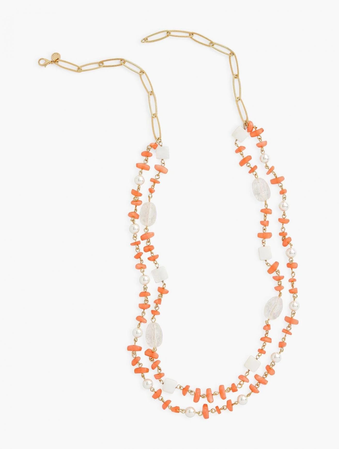 Jewelry | Beach Beads Double Strand Necklace CORAL BUFF MULTI &#8211; Talbots Womens